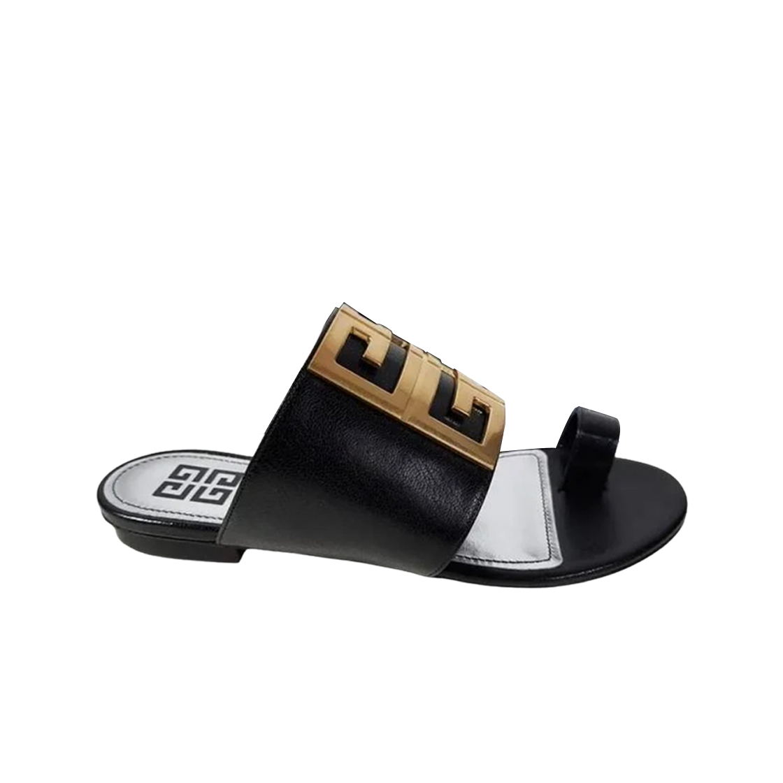 (W) 지방시 4G 플랫 샌들 블랙((W) Givenchy 4G Flat Sandals Black)