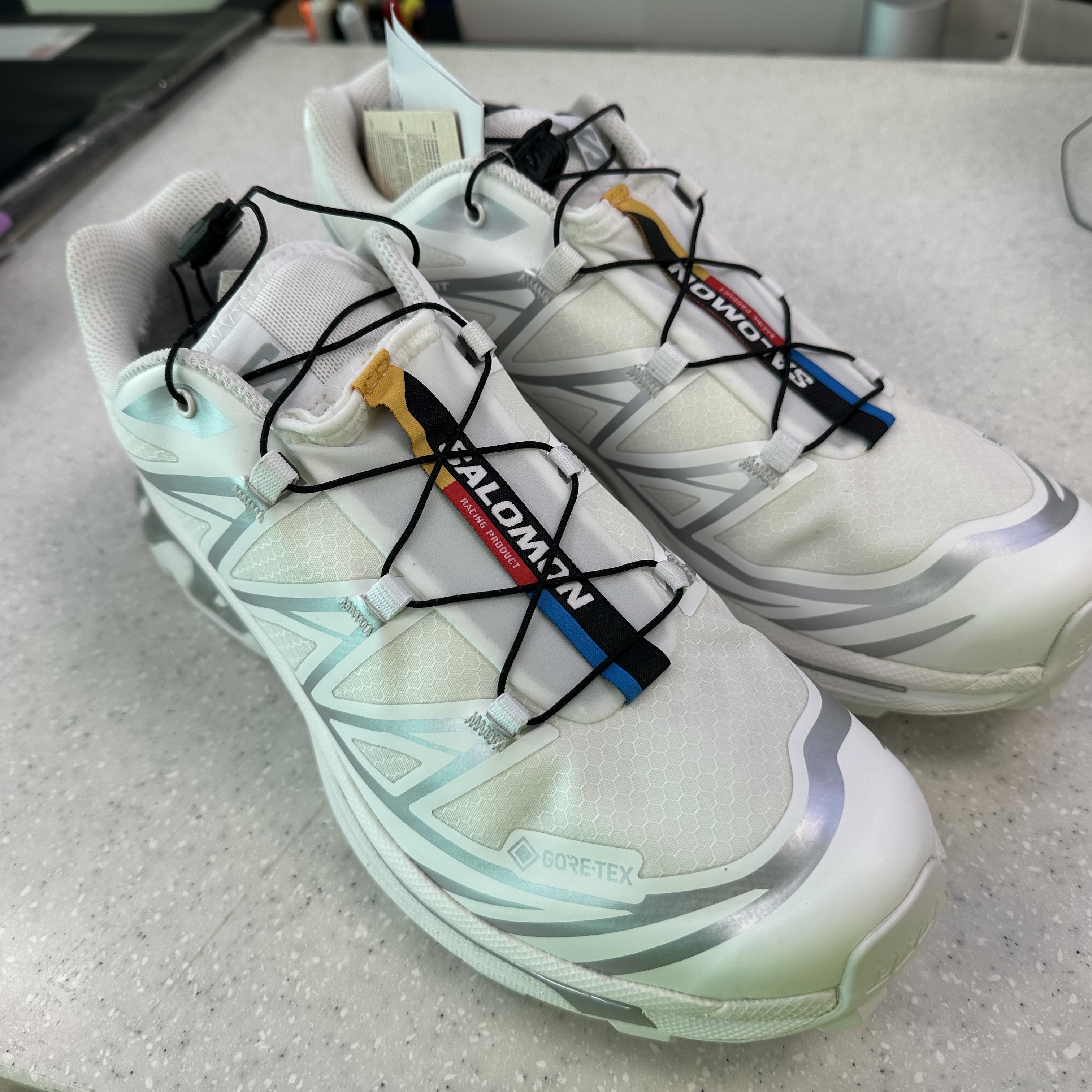 Salomon XT-6 Gore-Tex White Silver 착용 스타일 - 1