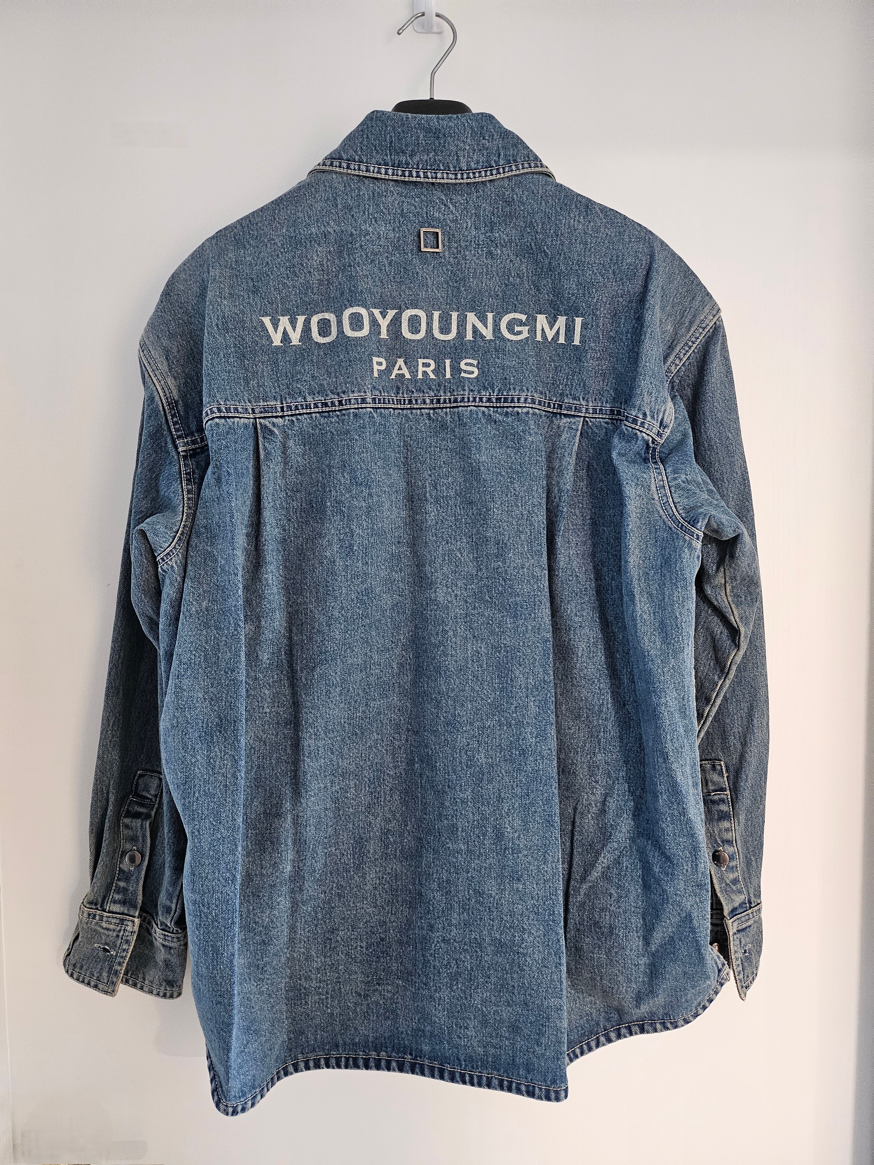 Wooyoungmi Denim Back Logo Shirt Blue - 24FW 착용 스타일 - 2