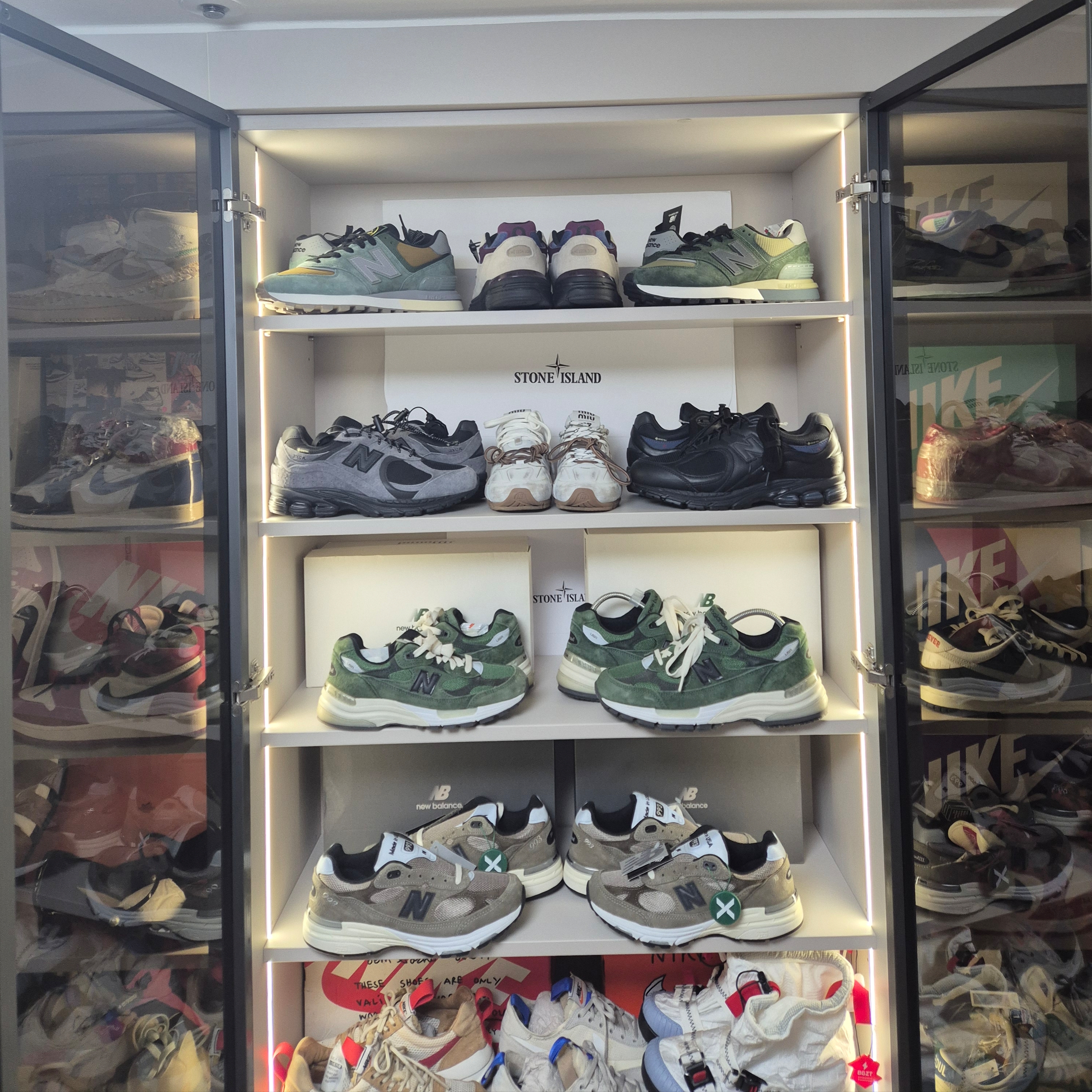 (W) New Balance x Aime Leon Dore 993 Made in USA Taupe 착용 스타일 - 8