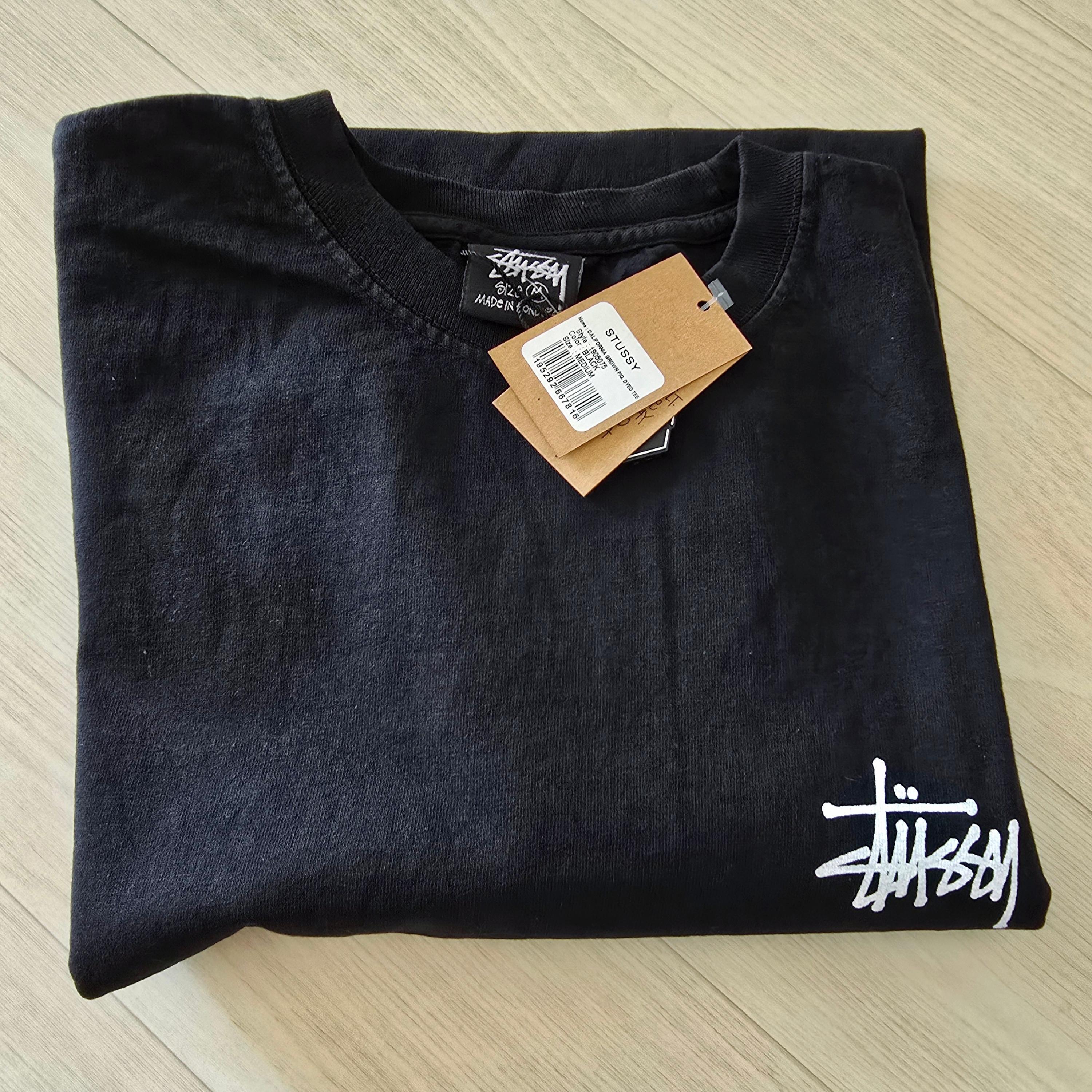 Stussy California Grown Pigment Dyed T-Shirt Black 착용 스타일 - 2