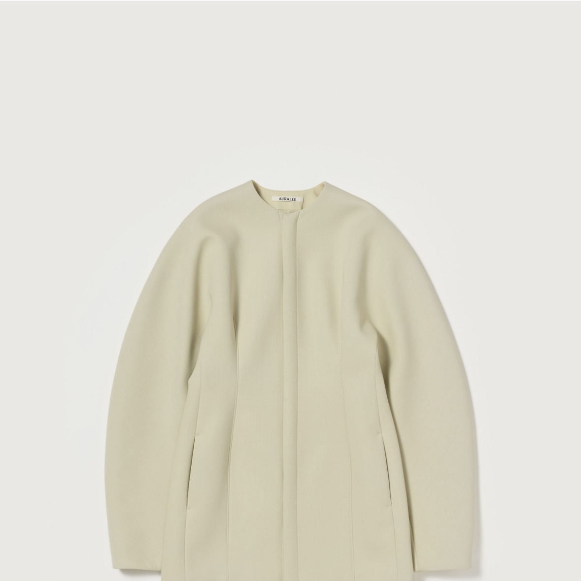 (W) Auralee Sponge Wool Twill Half Coat Top Navy - 25SS 착용 스타일 - 5