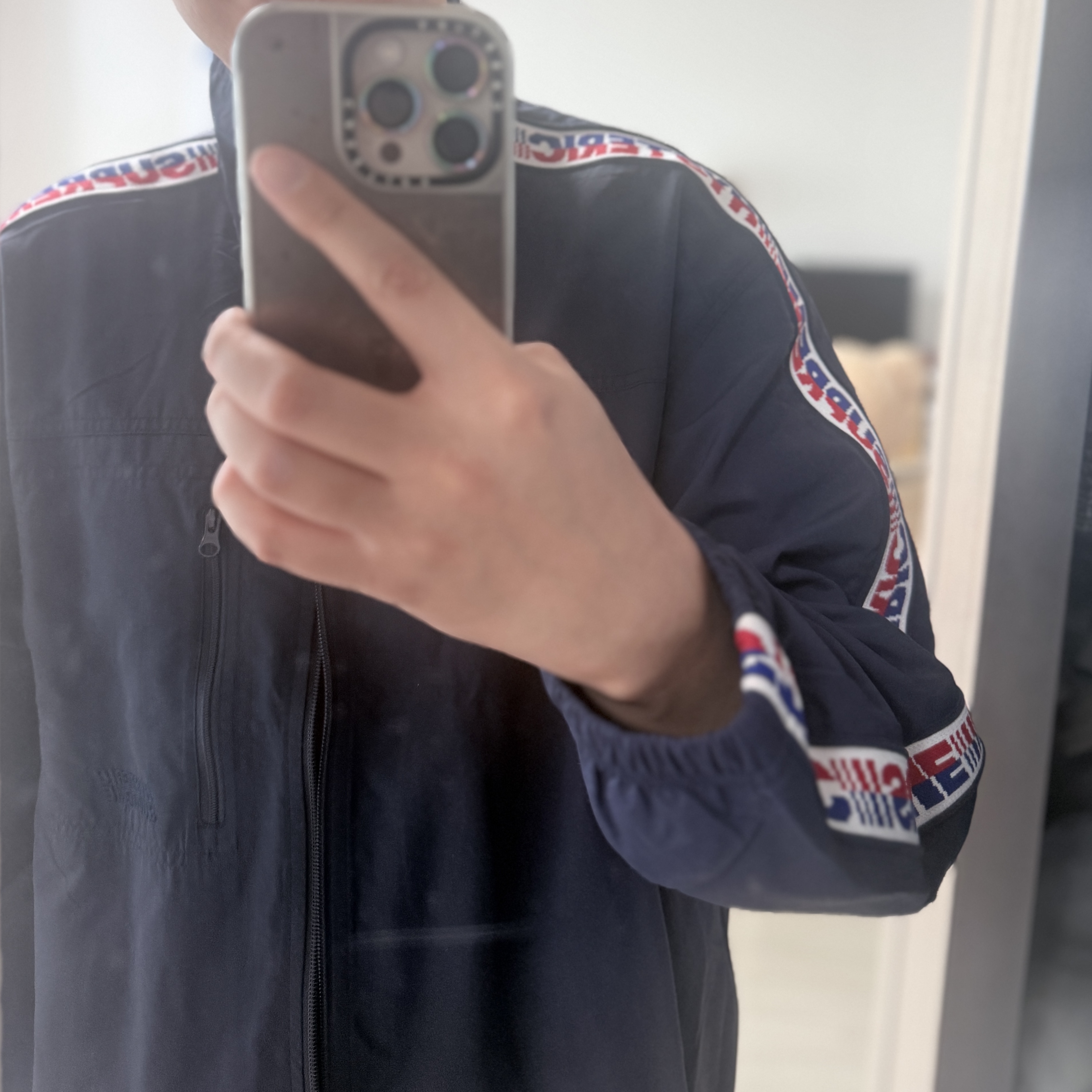 Supreme x Hysteric Glamour Track Jacket Navy - 24FW 착용 스타일