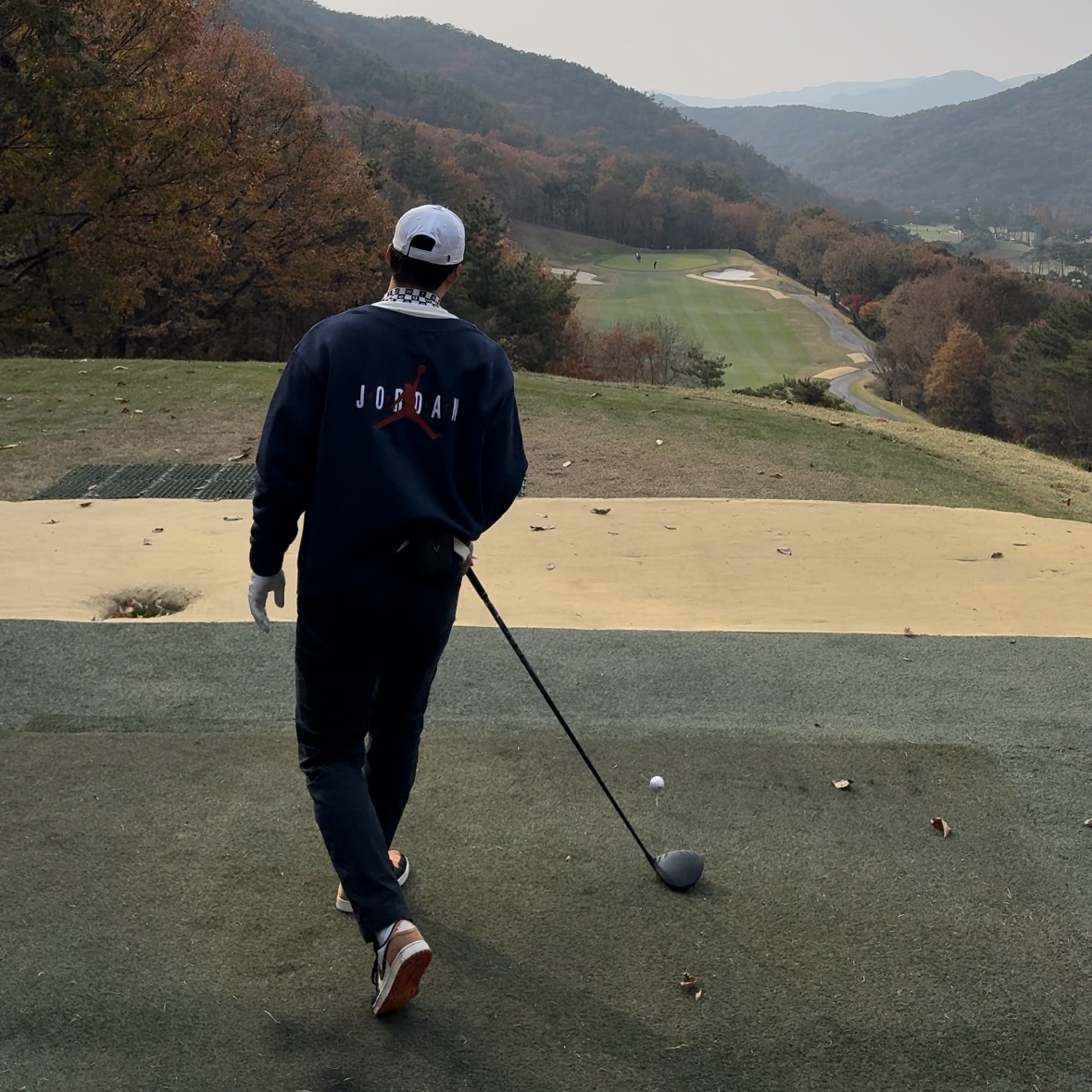 Jordan x Eastside Golf Cardigan Midnight Navy - Asia 착용 스타일
