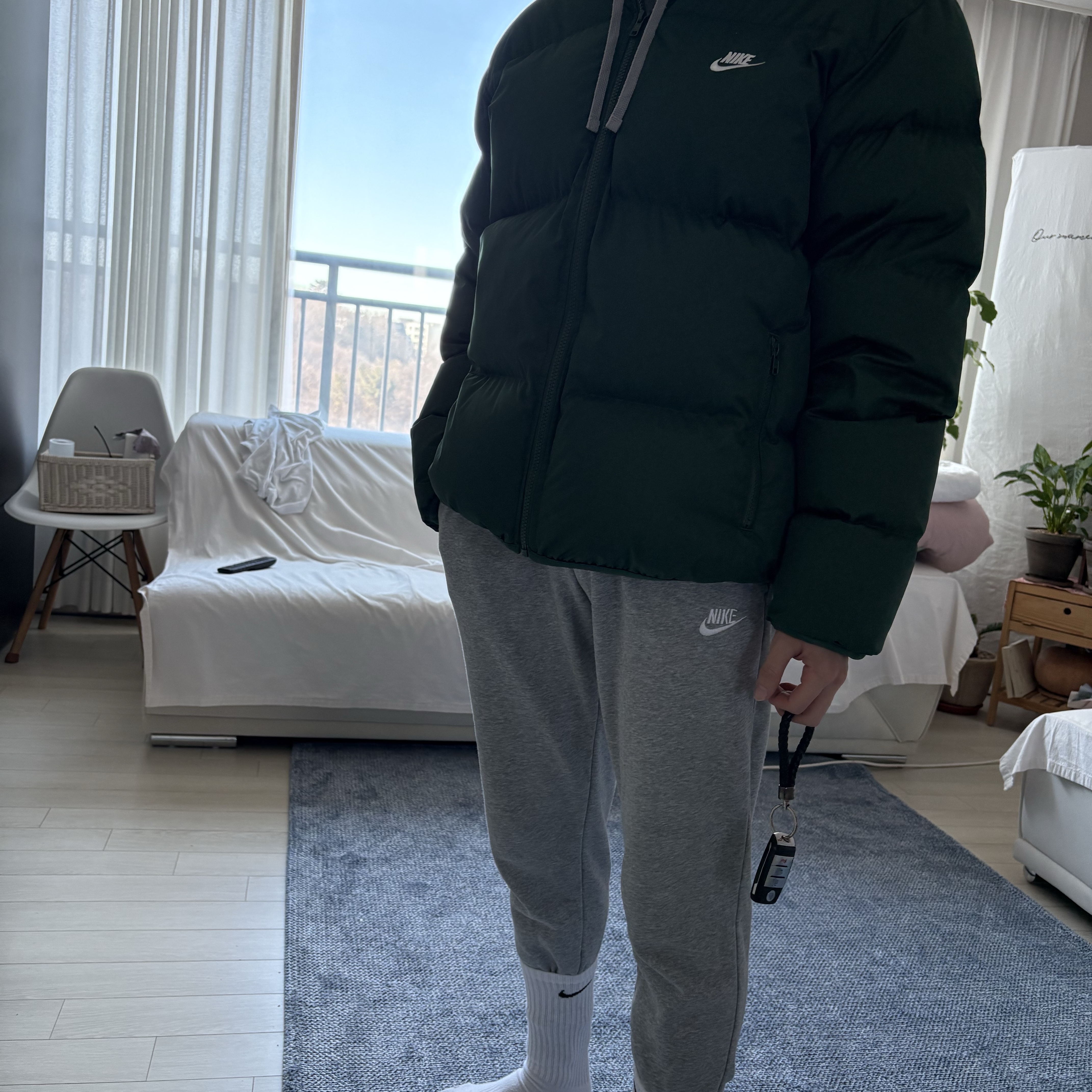 Nike NSW Puffer Jacket Fir - Asia 착용 스타일 - 4
