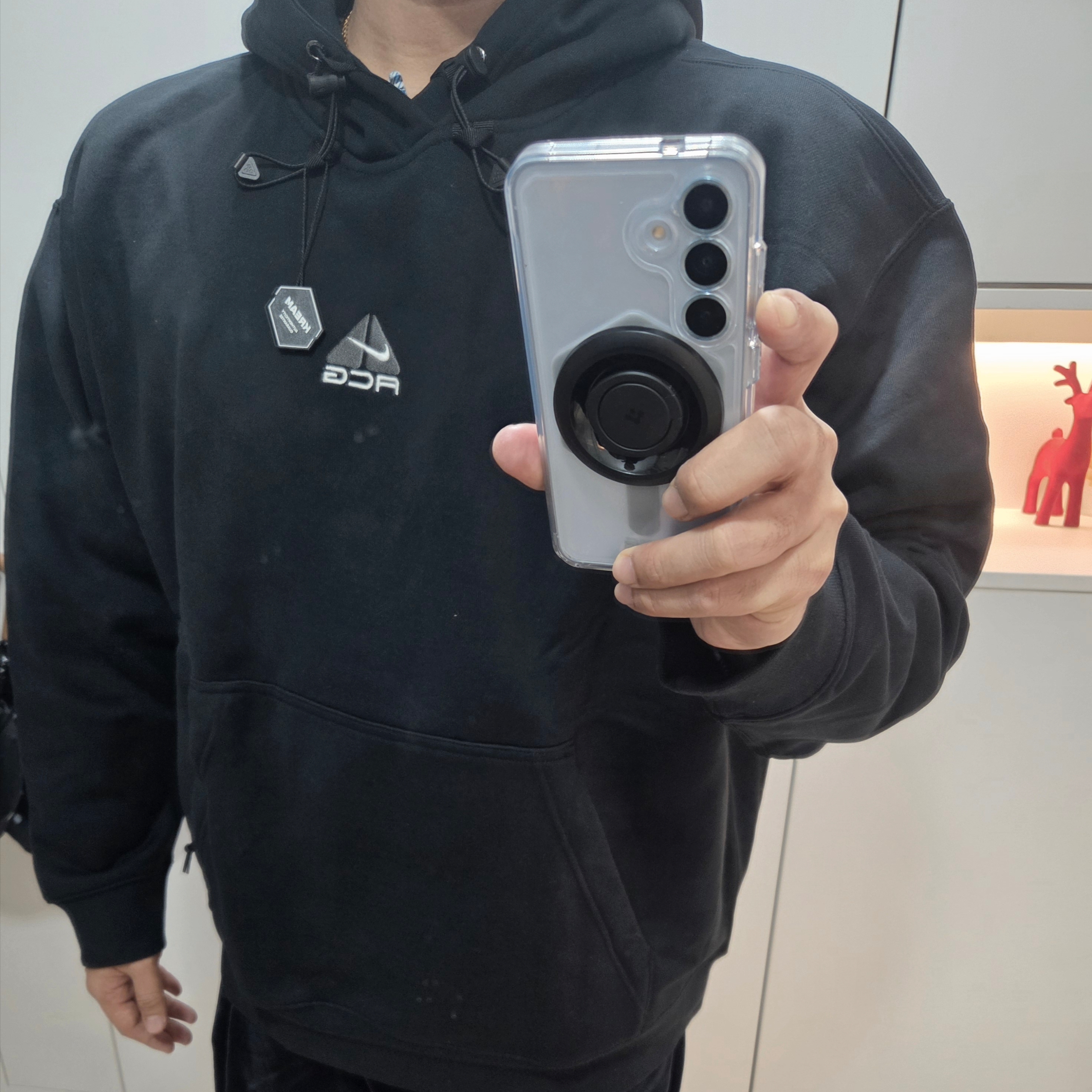 Nike ACG Therma-Fit Fleece Pullover Hoodie Black Anthracite - Asia 착용 스타일