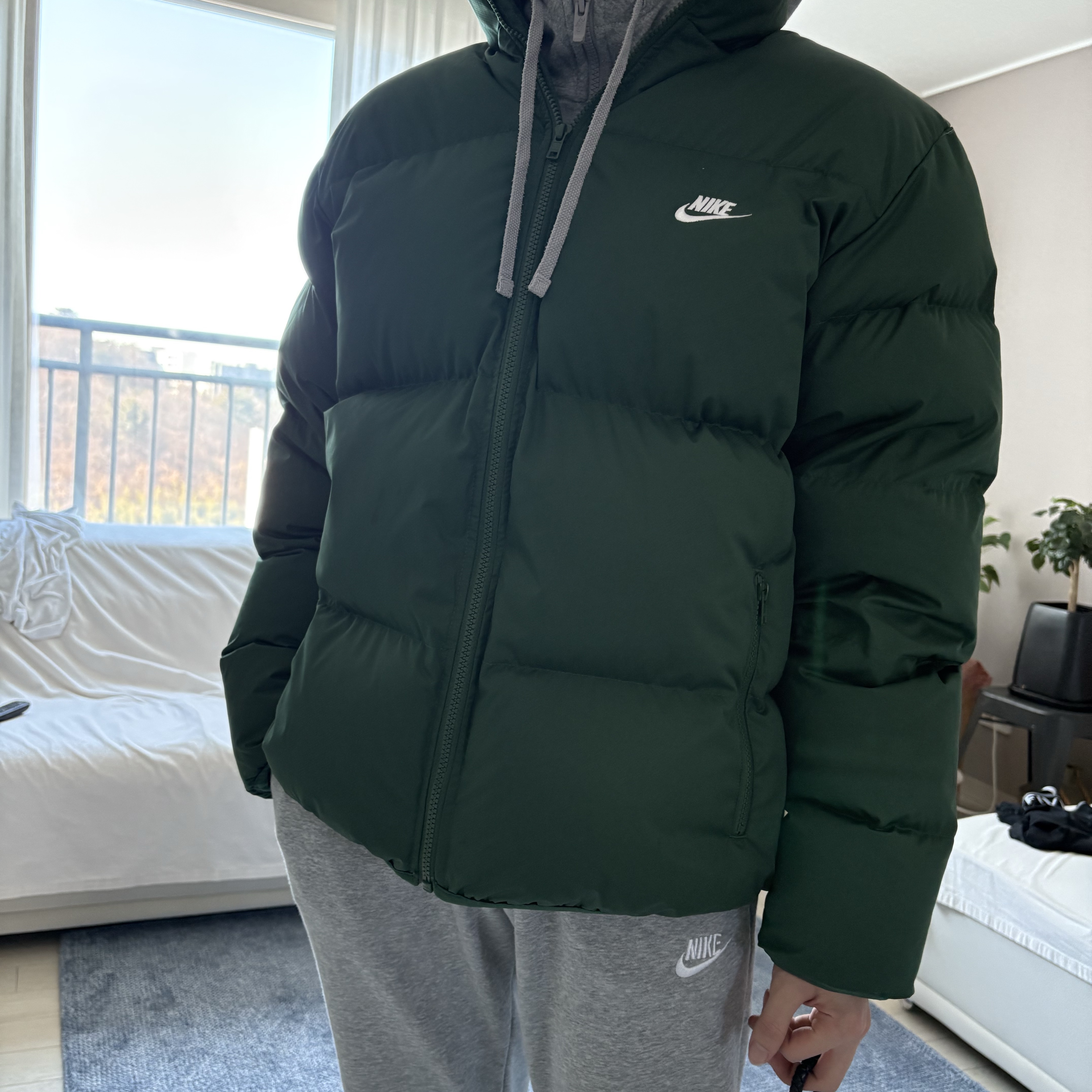 Nike NSW Puffer Jacket Fir - Asia 착용 스타일 - 3