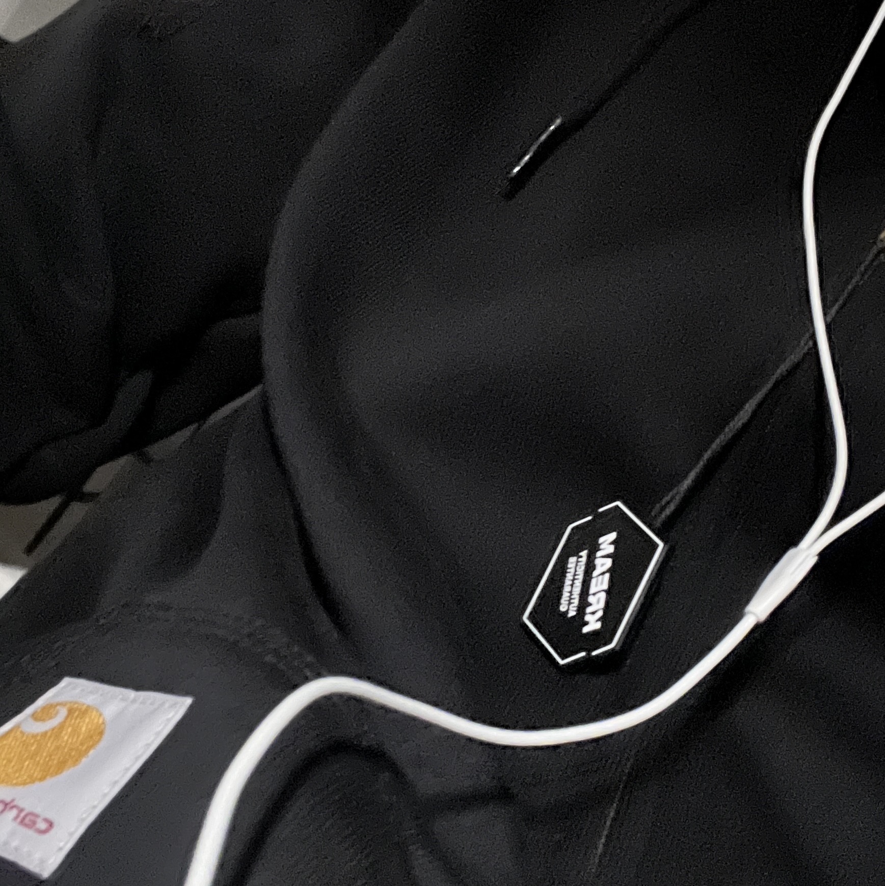 Carhartt Loose Fit Midweight Regular Full Zip Sweatshirt Black, Suade Color Washed Denim Blue 착용 스타일 - 2