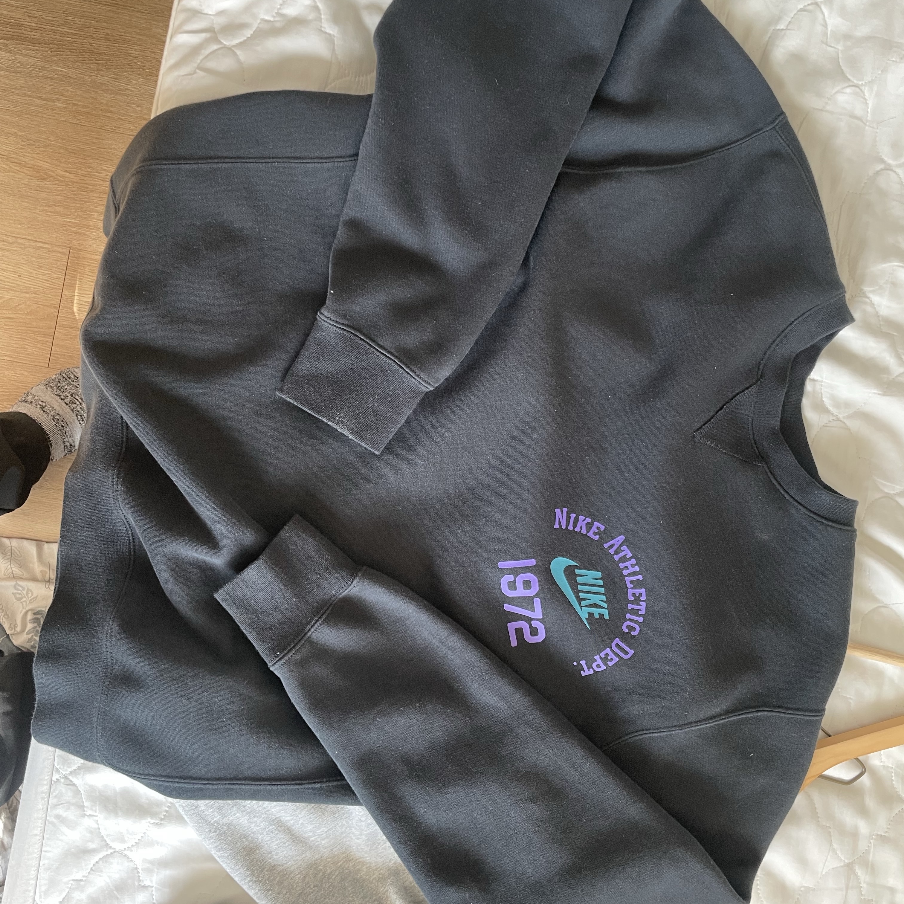 Nike NSW Club Fleece Crewneck Sweatshirt Black - Asia 착용 스타일