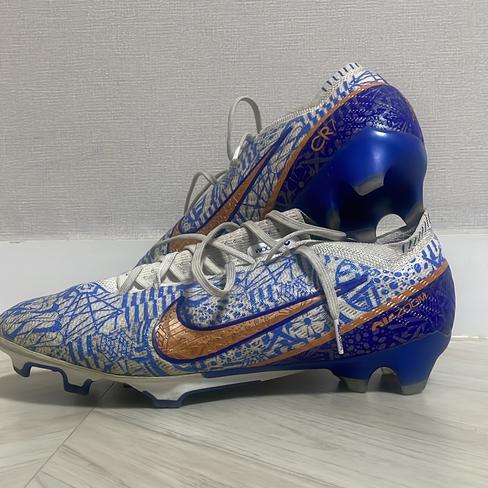 Nike Zoom Mercurial Vapor 15 Elite CR7 FG White Concord 착용 스타일