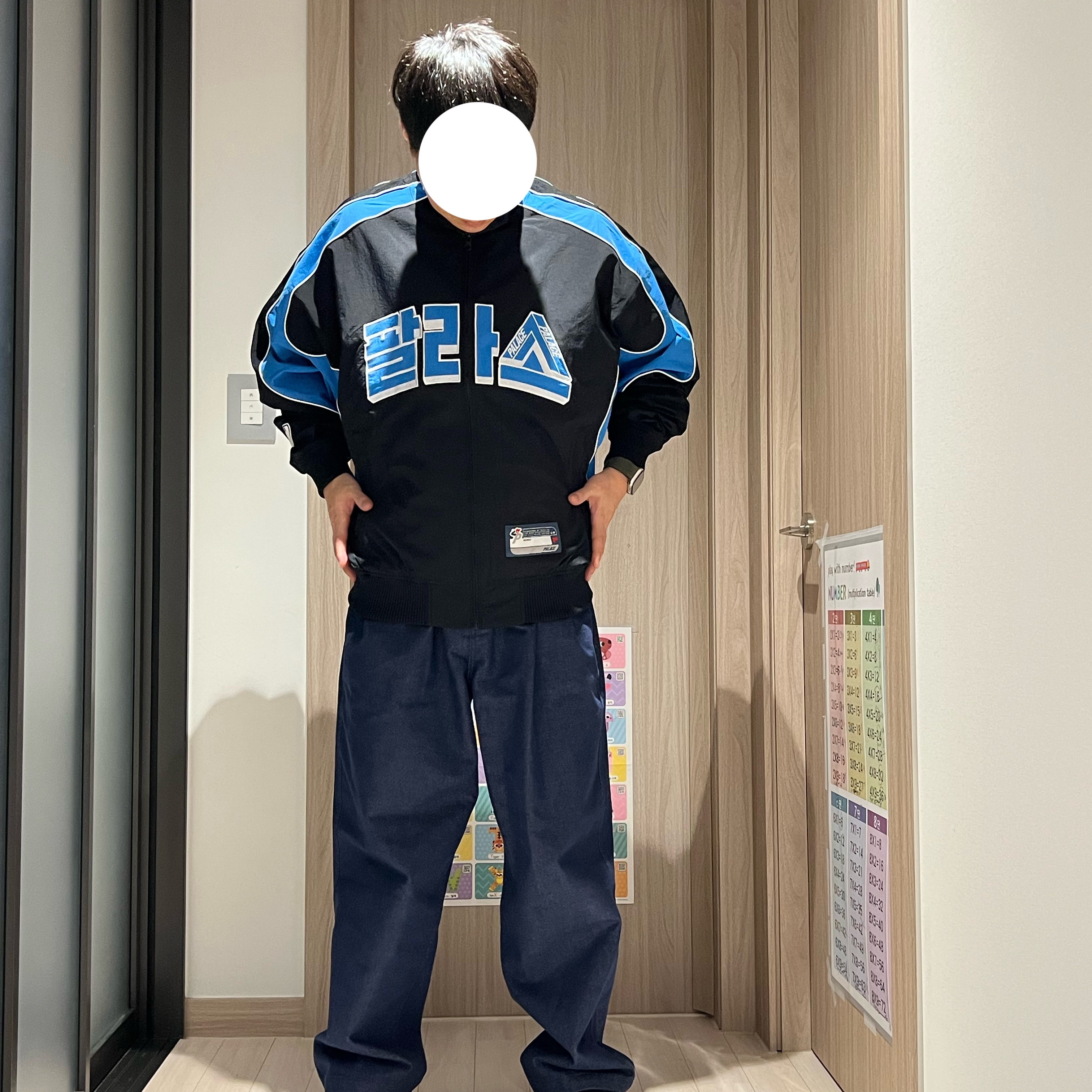 Palace Seoul 2 Seoul Track Jacket Black Blue - 25SS 착용 스타일 - 1
