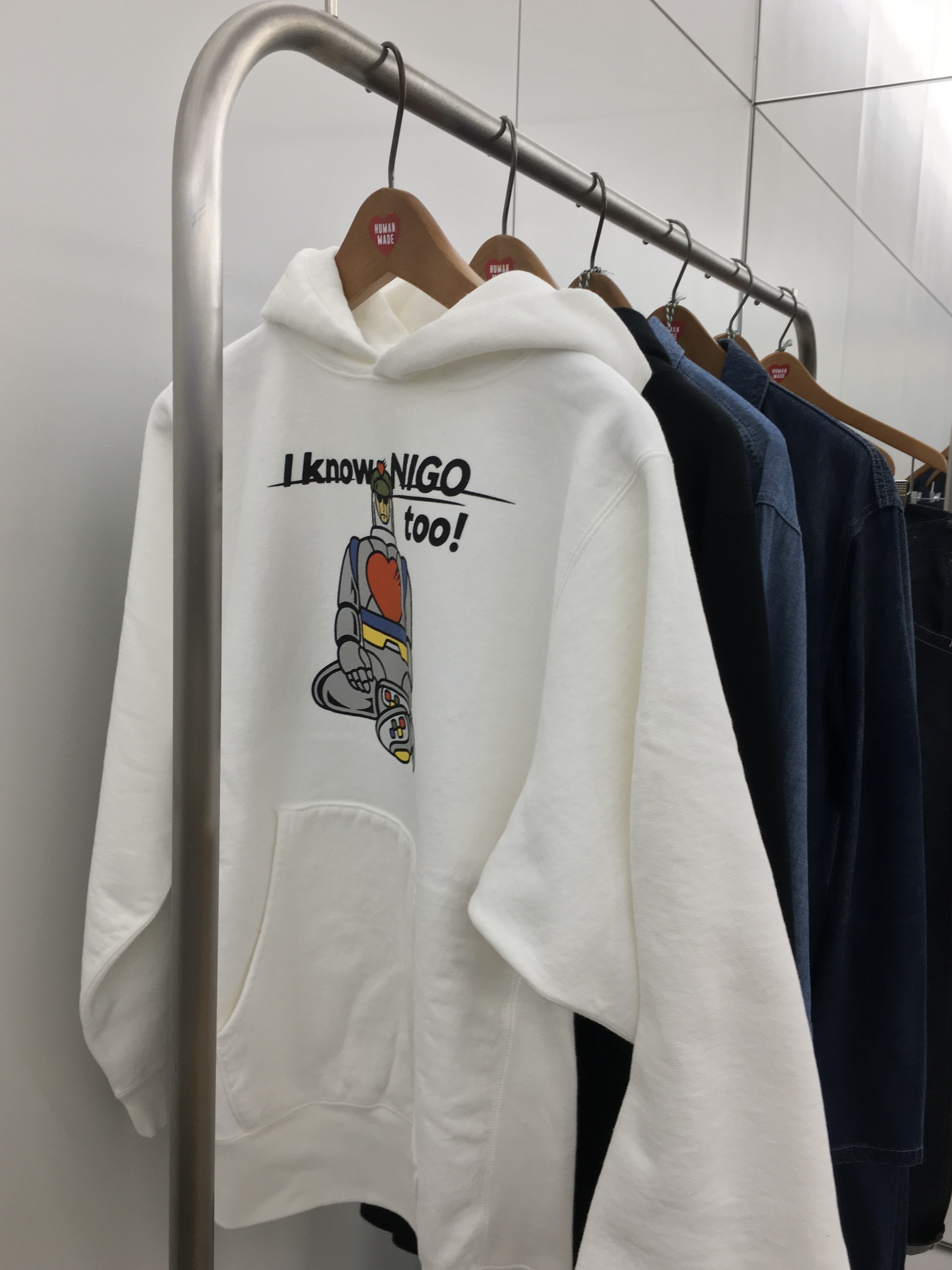 Human Made x I Know Nigo Too Heavyweight Hoodie White 착용 스타일