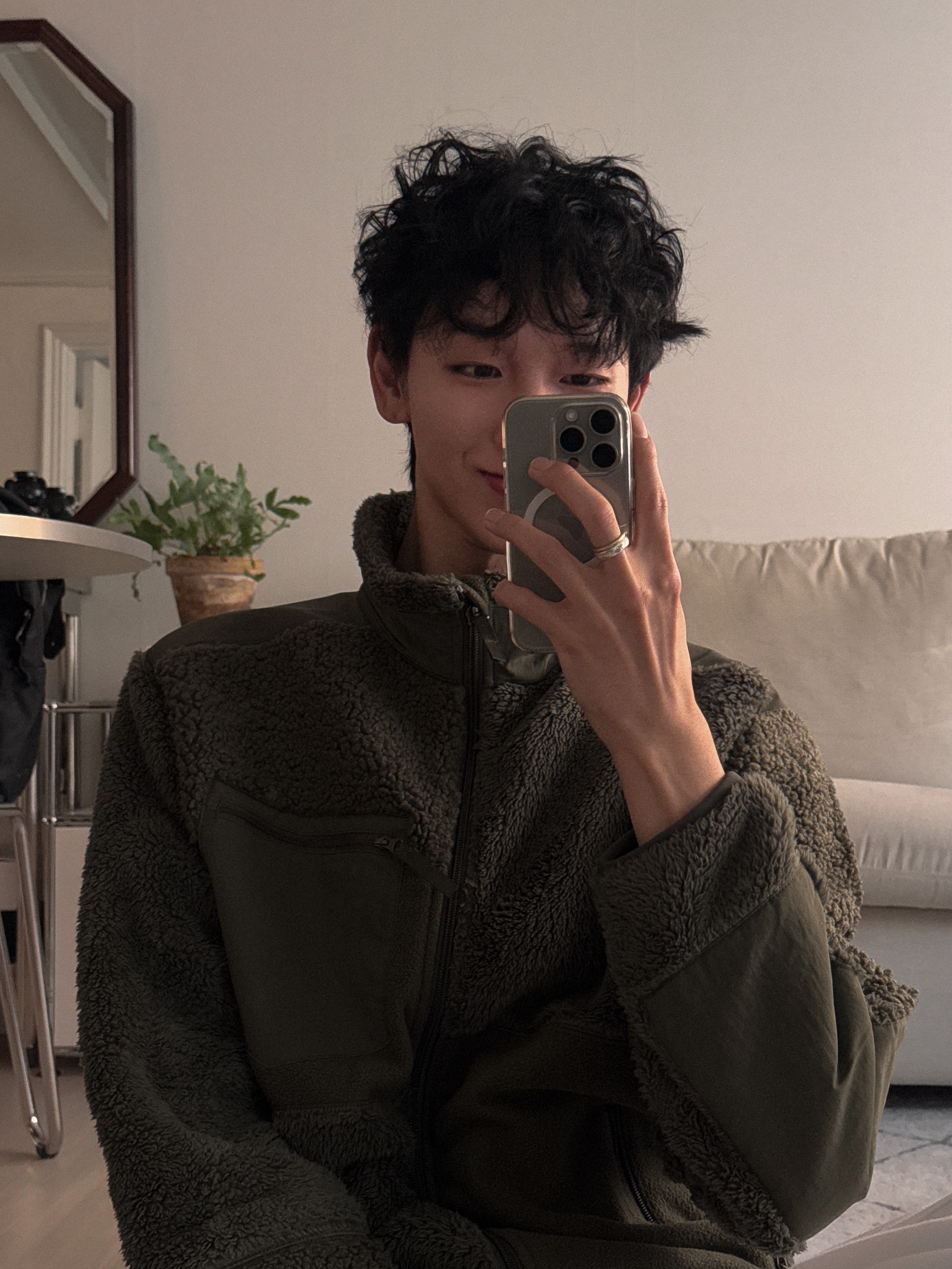 Uniqlo x Engineered Garments Combination Fleece Jacket Olive - JP 착용 스타일