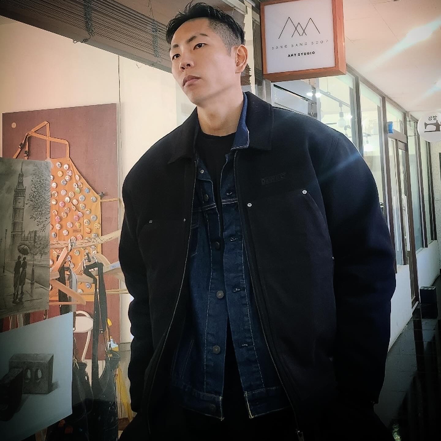 Levi's LVC 1953 TYPE II Jacket Rigid Indigo 착용 스타일 - 2