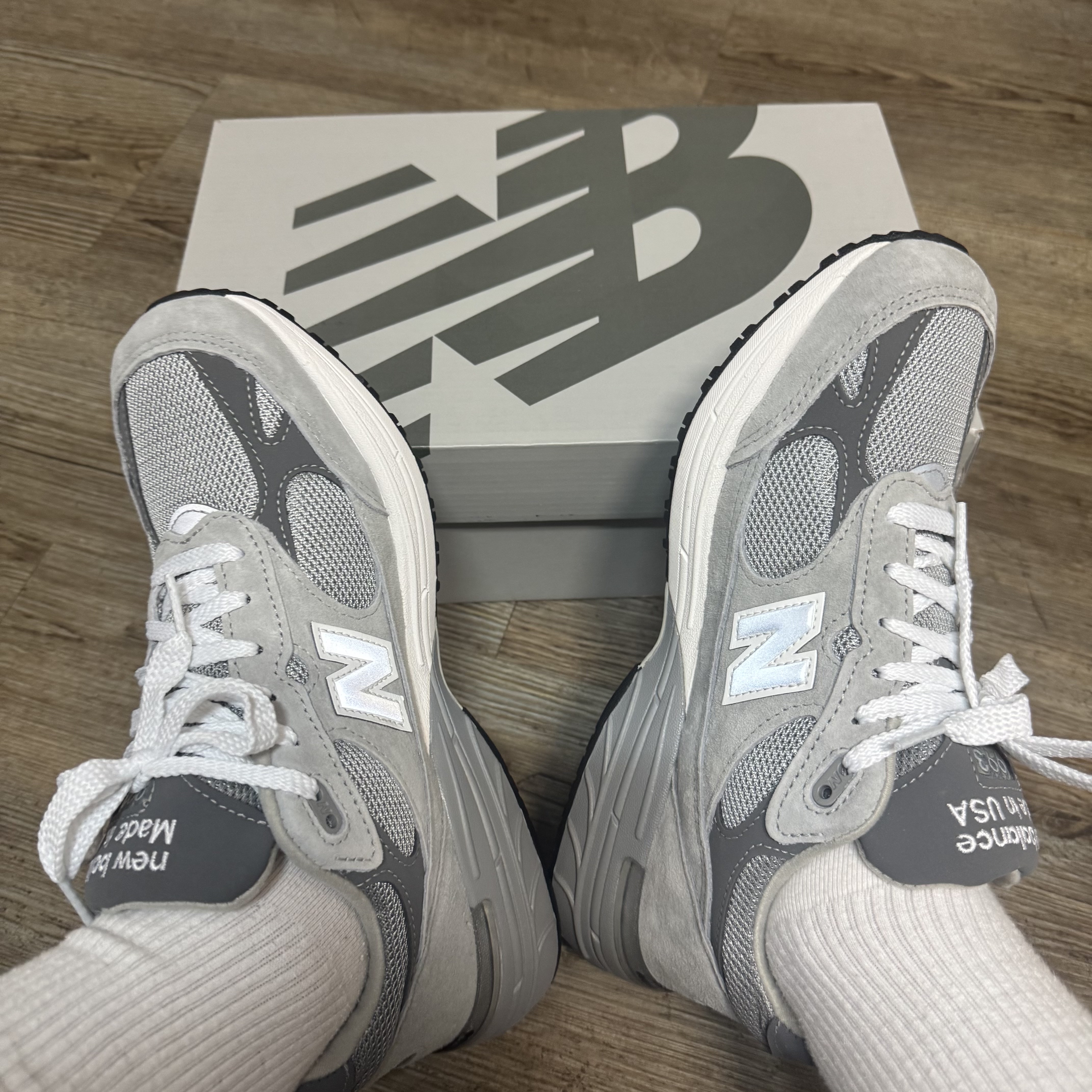New Balance 993 Made in USA Grey - D Standard 착용 스타일 - 1