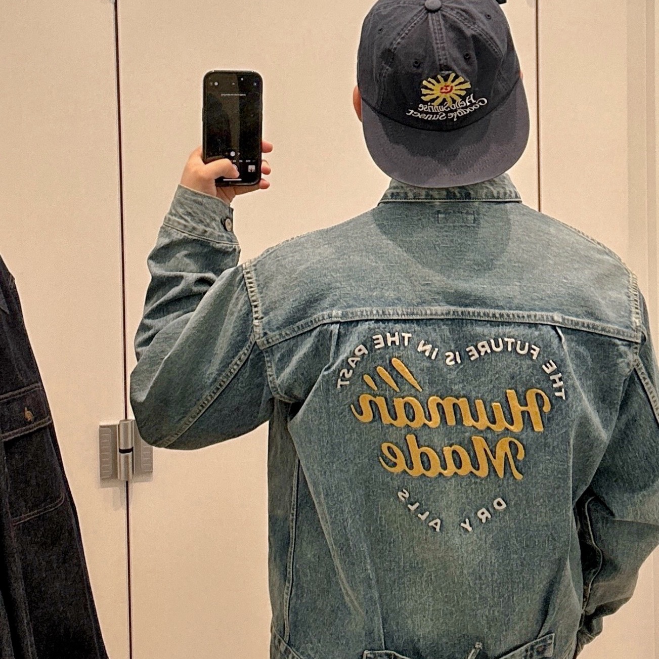 Human Made Denim Work Jacket Future Indigo 착용 스타일