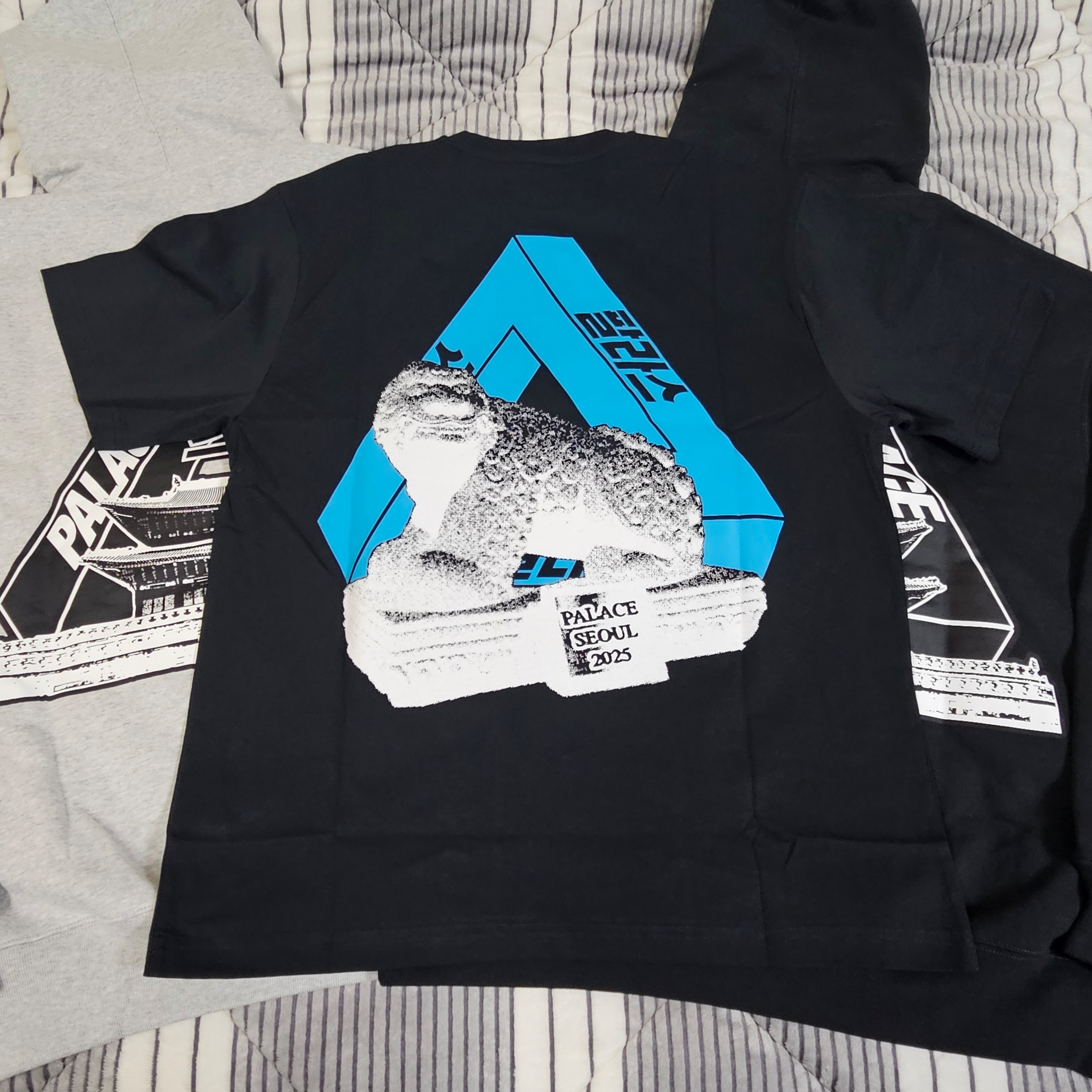 Palace Seoul 2 Seoul 6-Panel Cap Black - 25SS, Palace Seoul 2 Seoul Tri-Ferg T-Shirt Black - 25SS 착용 스타일 - 4