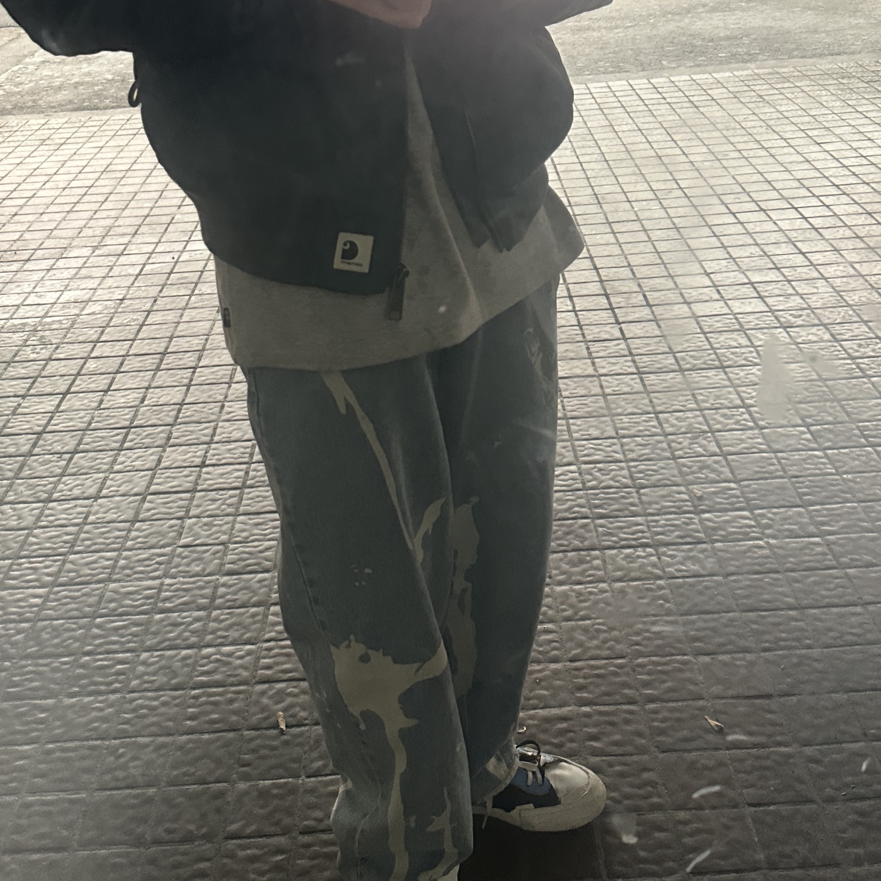 Carhartt WIP Olten Bomber Ore, Nike x Sacai Blazer Mid White Black Legend Blue 착용 스타일 - 2