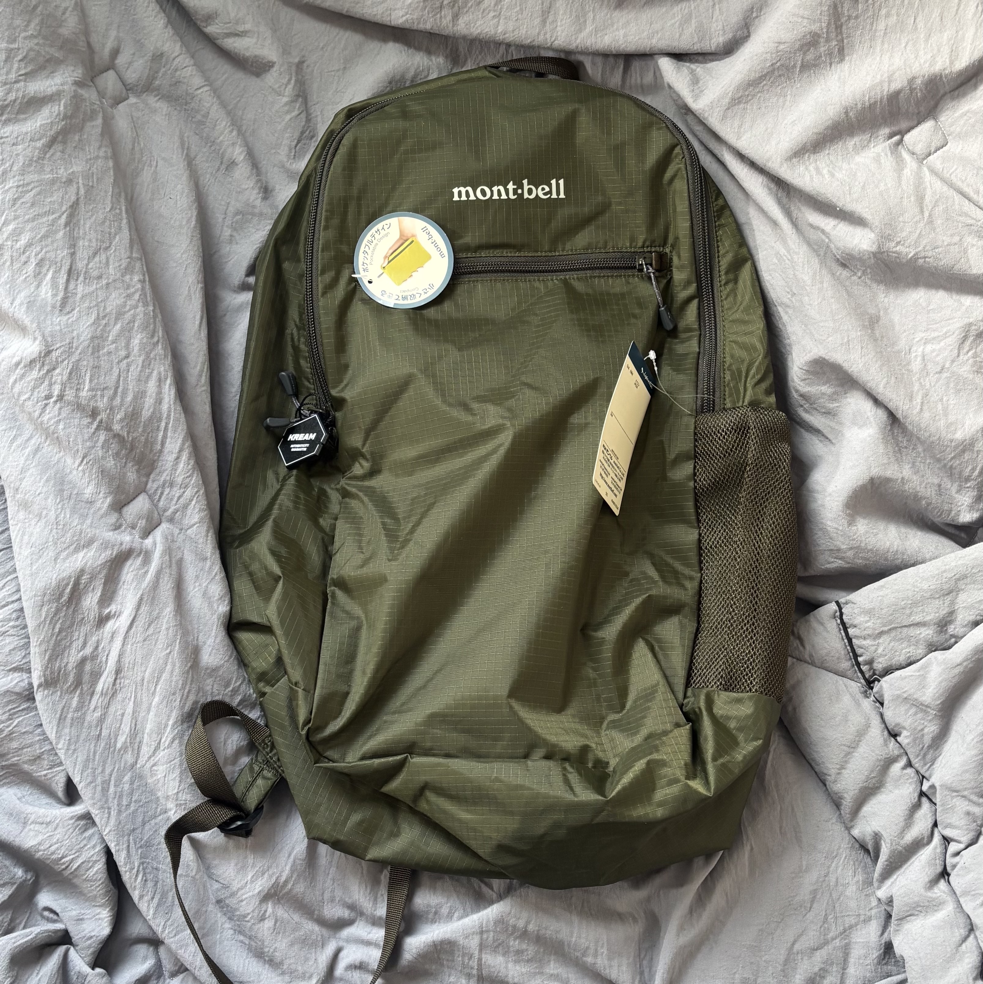 Montbell Pocketable Light Pack 18 Khaki Green 착용 스타일