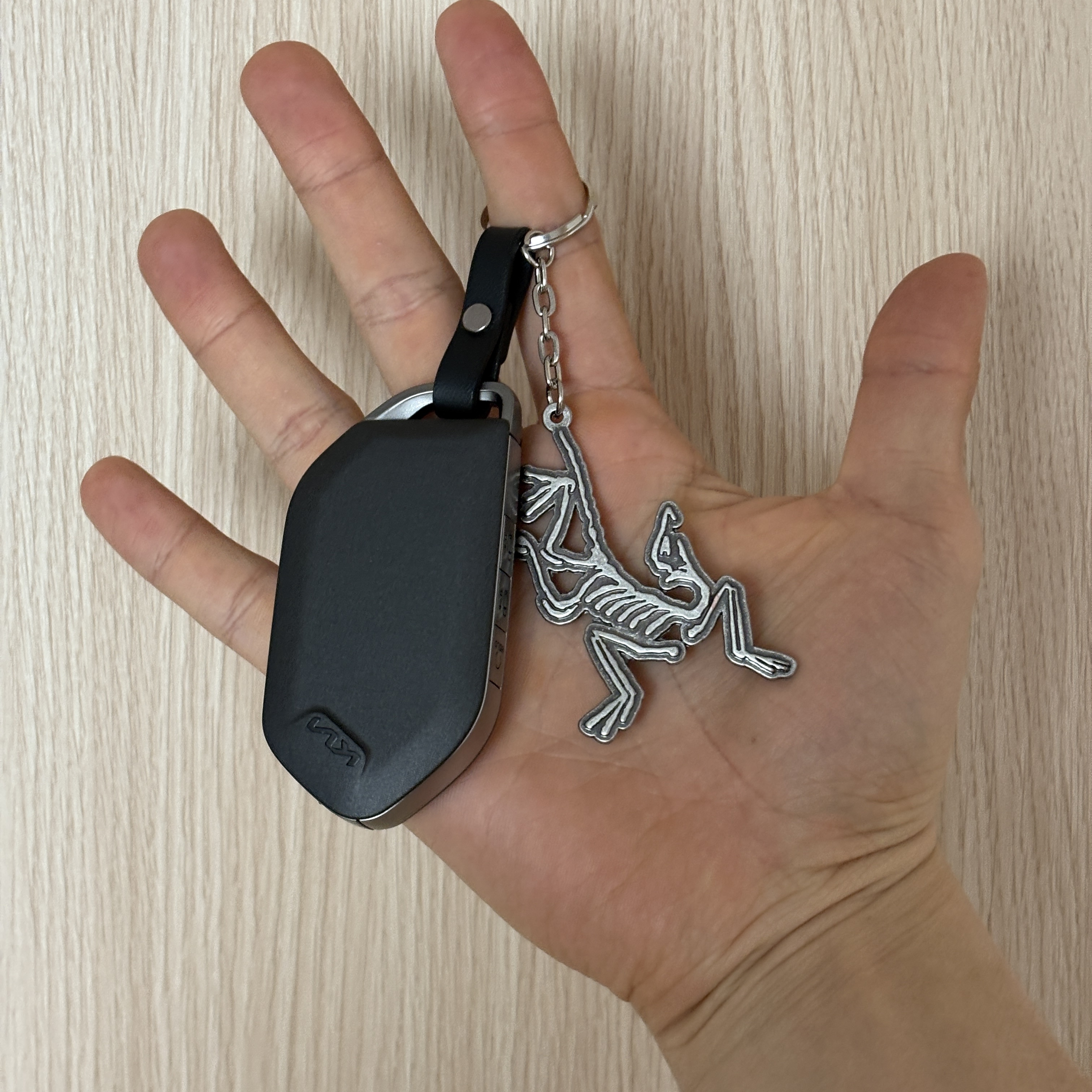 Arc'teryx Keyring Metal 착용 스타일
