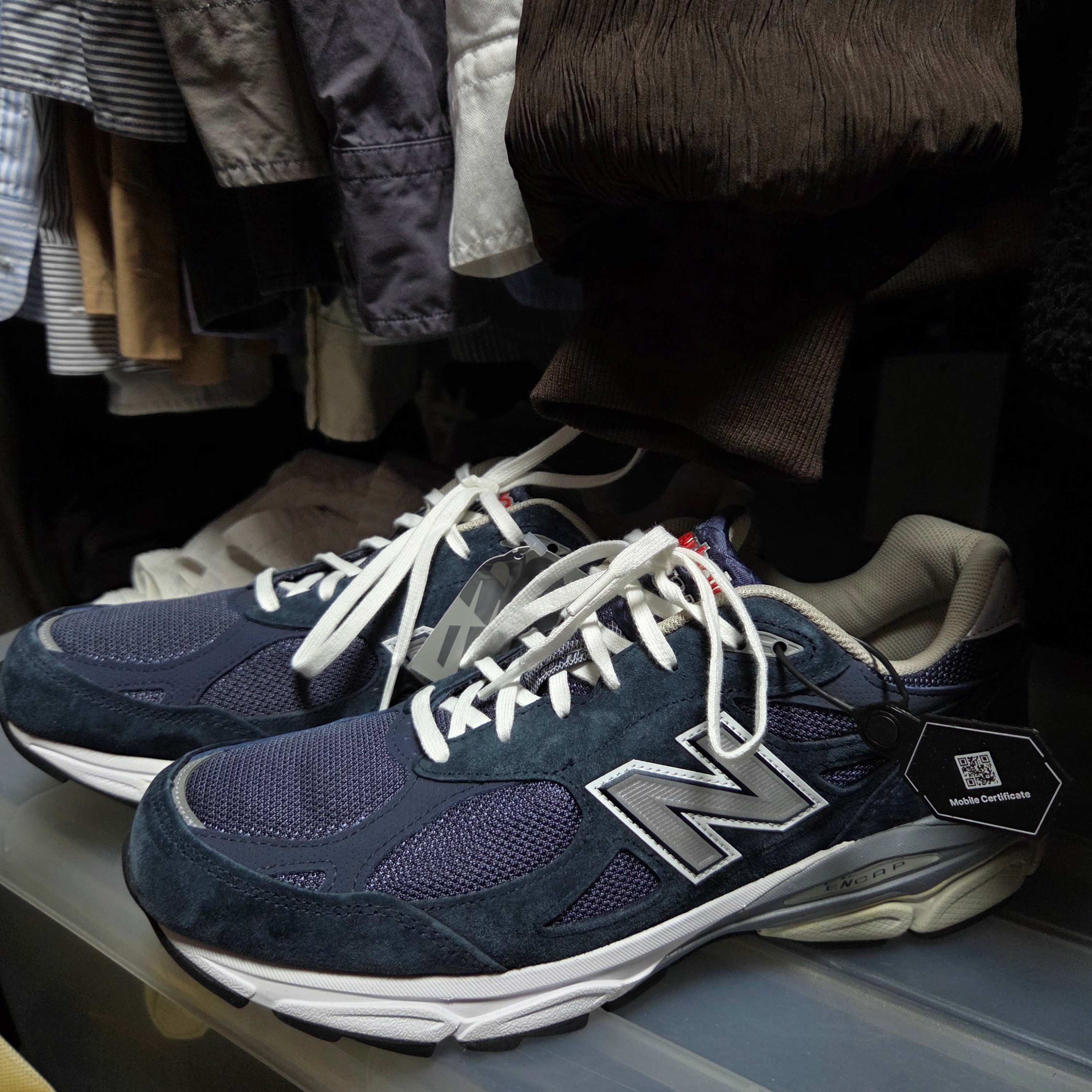 New Balance 990v3 Made in USA Navy - D Standard 착용 스타일 - 1