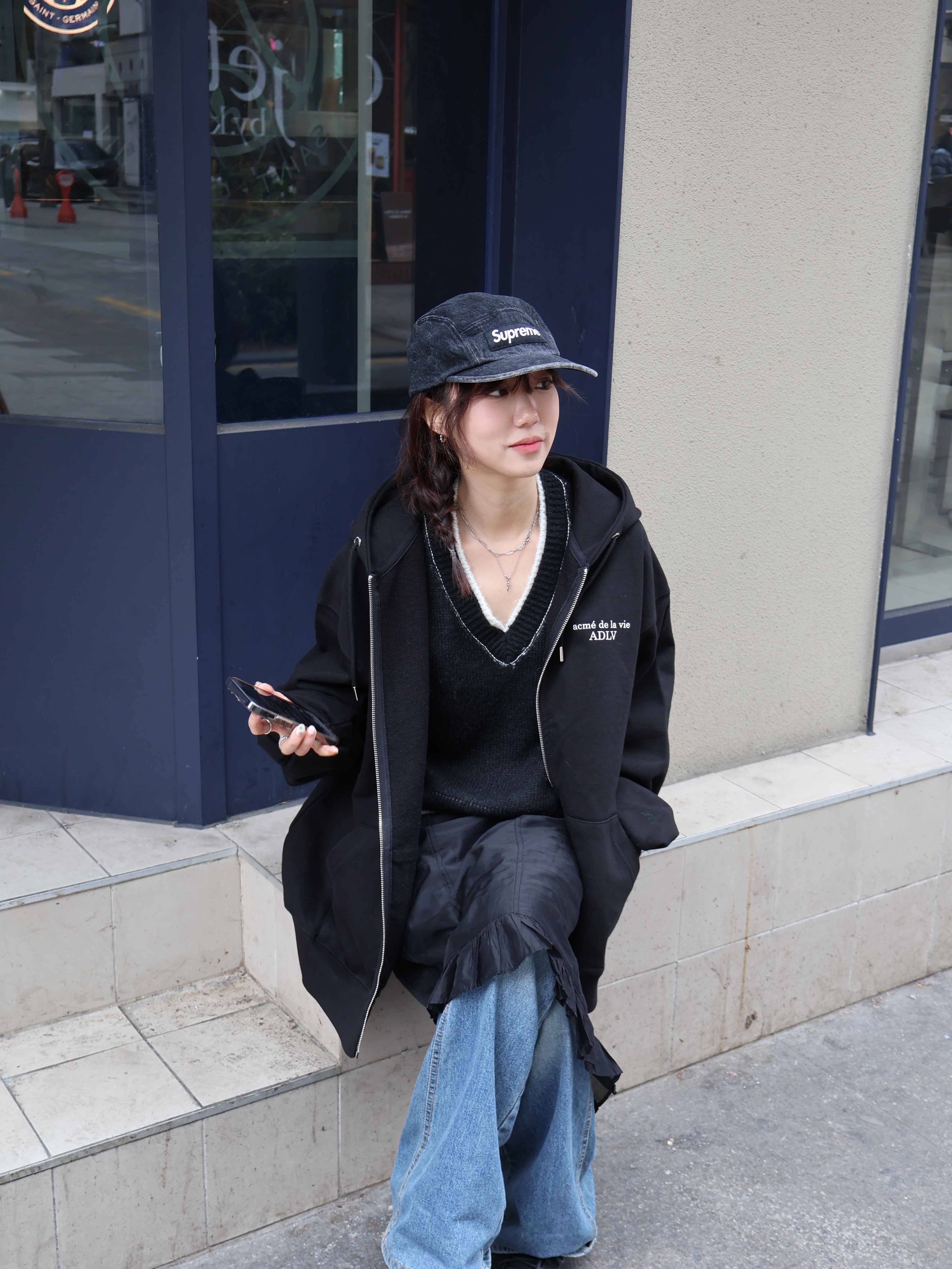 Supreme Denim Camp Cap Black - 24SS, Nike x Stussy Air Penny II Black 착용 스타일 - 2