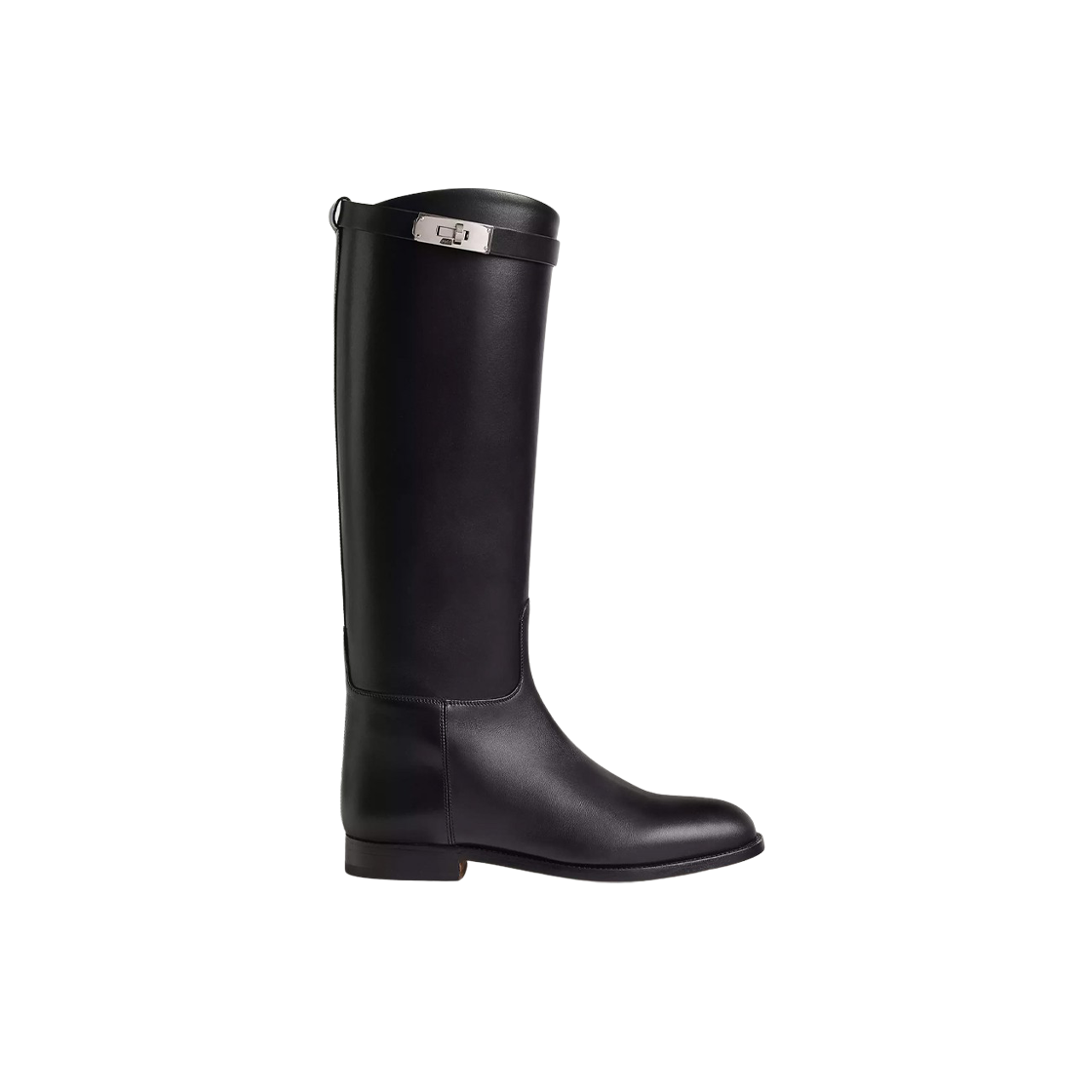 H042138ZG01 (W) Hermes Jumping Shorter Boot Box Calfskin & Palladium Noir