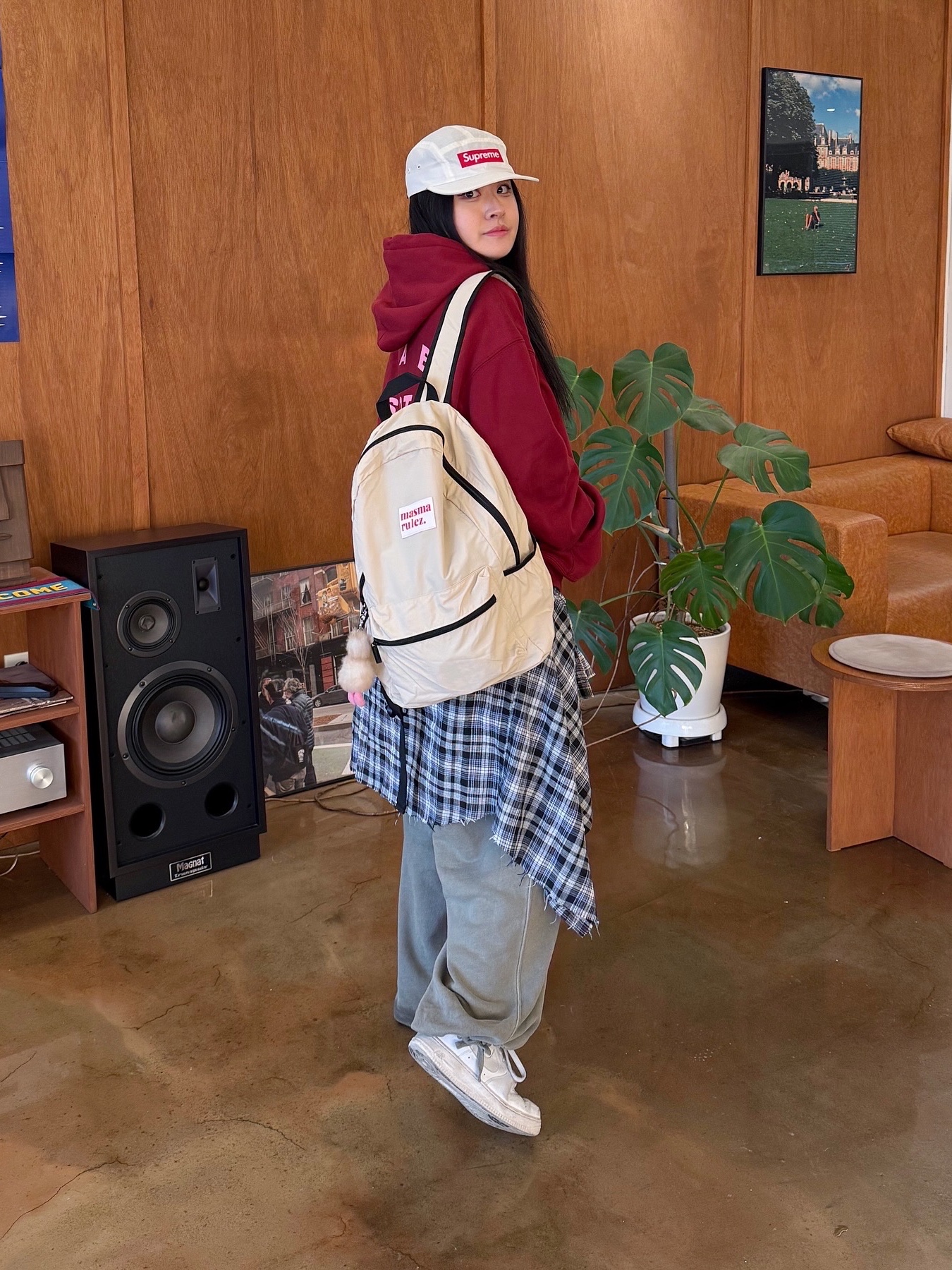 Supreme Waxed Ripstop Camp Cap White - 24FW, IAB Studio Hoodie Raspberry 착용 스타일 - 1