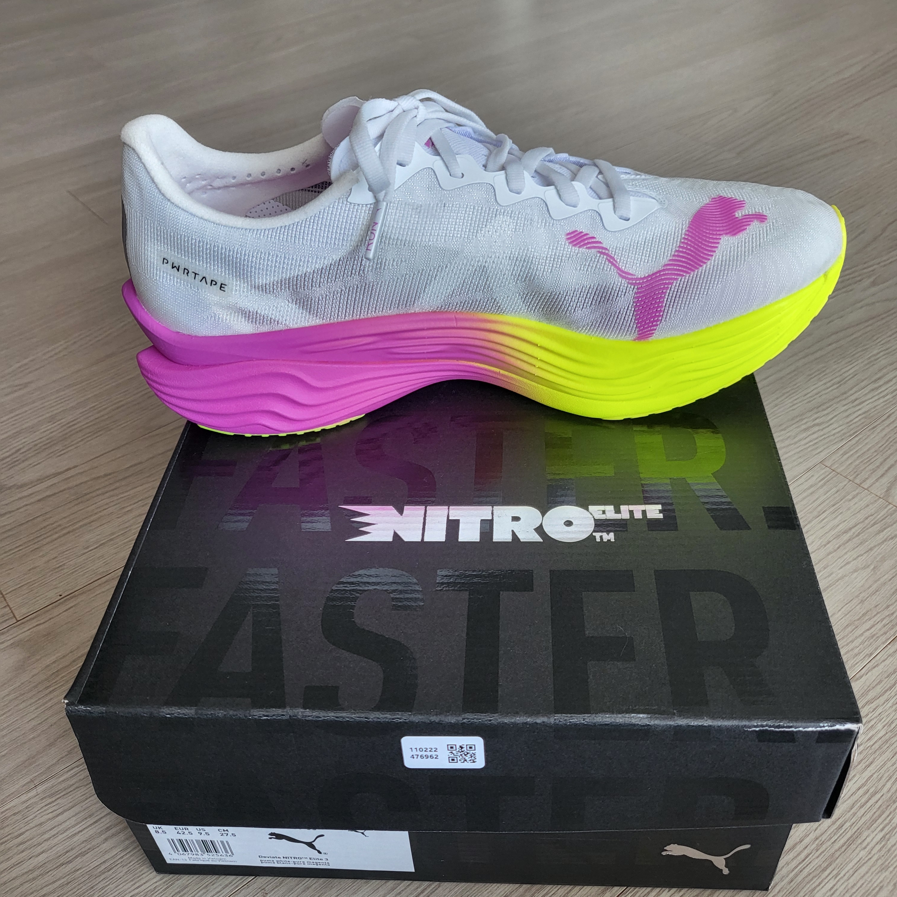 Puma Deviate Nitro Elite 3 White Pure Magenta 착용 스타일 - 2