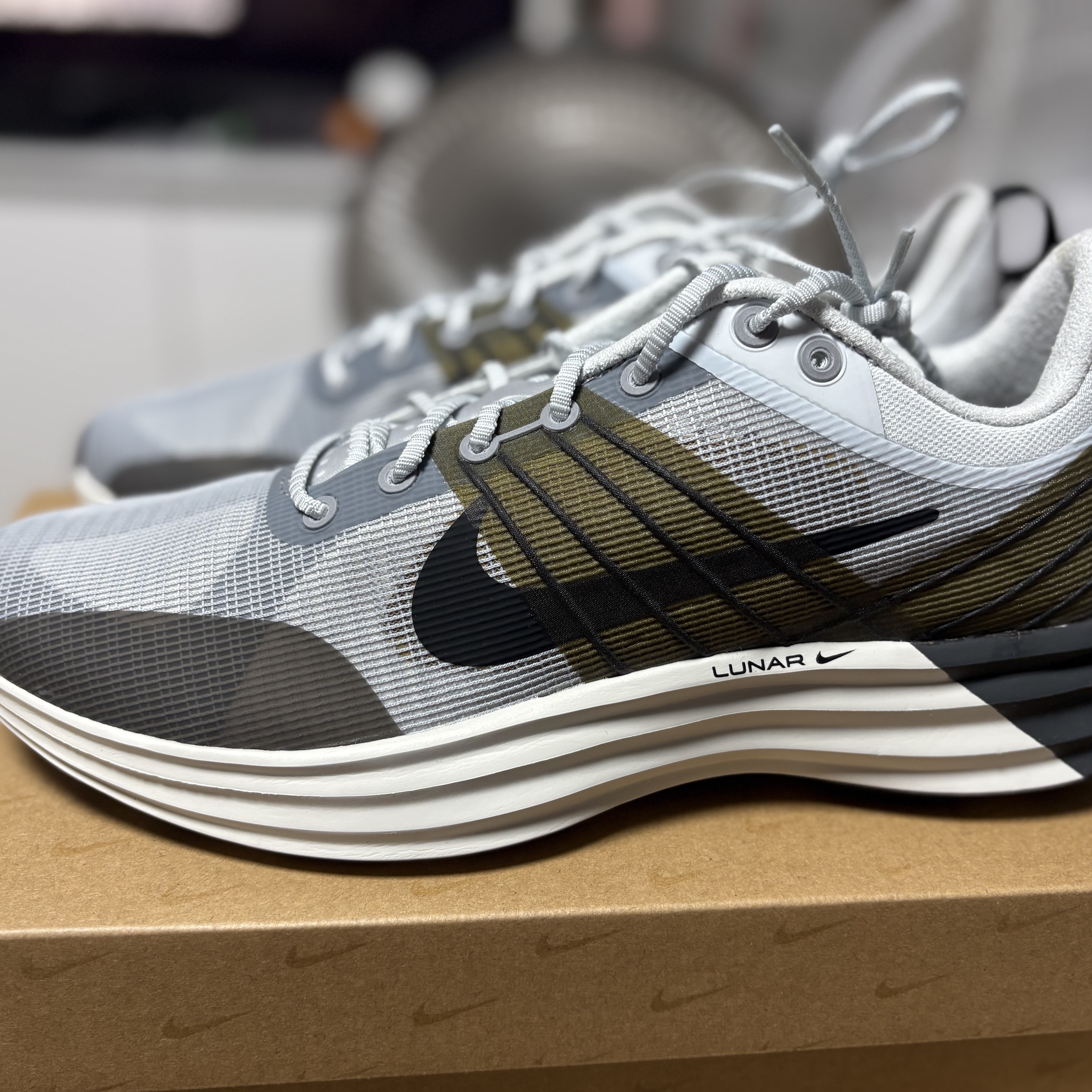 Nike Lunar Roam Platinum Tint Desert Moss 착용 스타일 - 1
