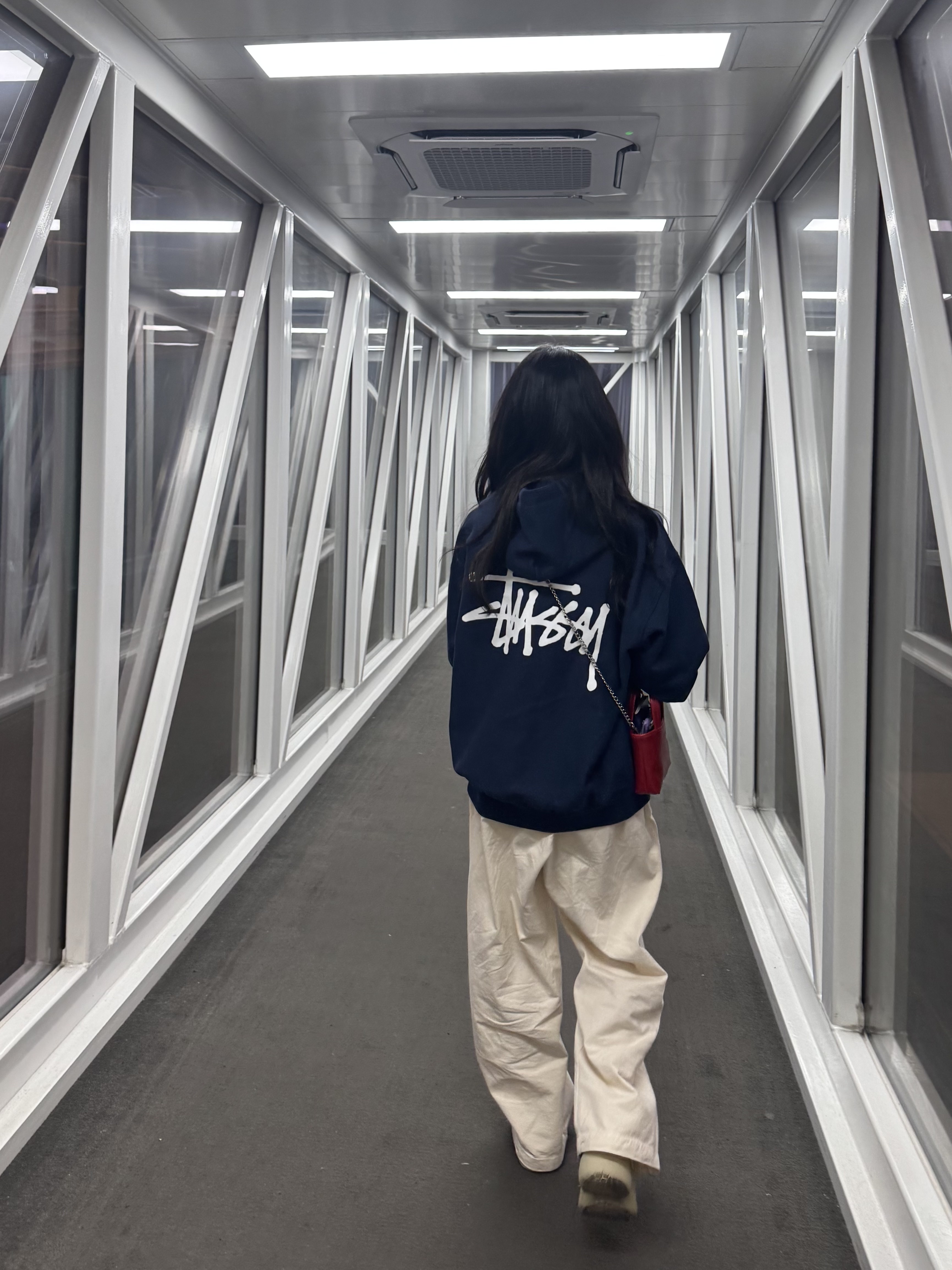 Stussy Basic Stussy Zip Hoodie Navy 2024, 2025 착용 스타일