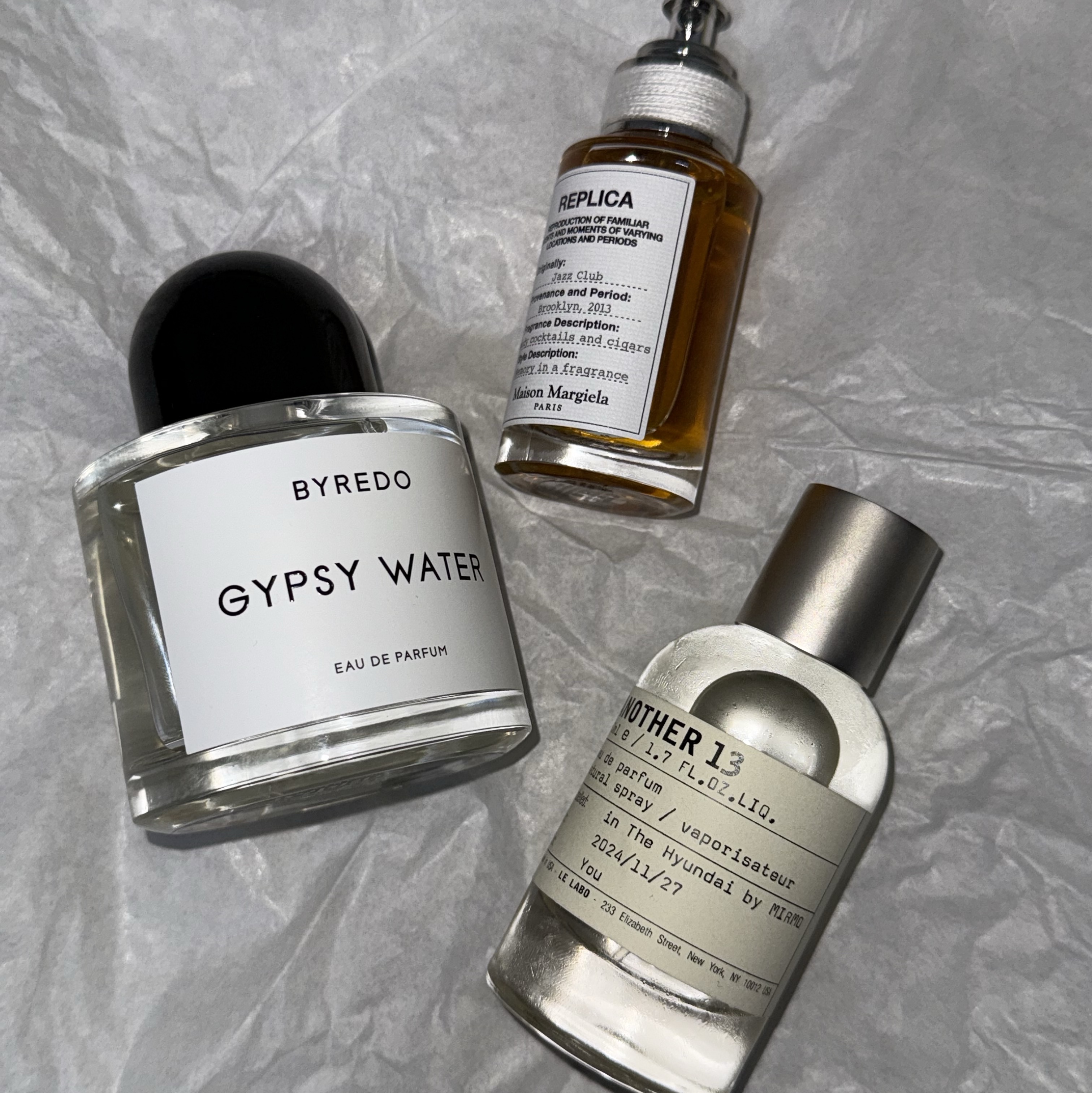 Le Labo Another 13 Eau De Parfum 50ml, Byredo Gypsy Water Eau De Parfum 100ml 착용 스타일