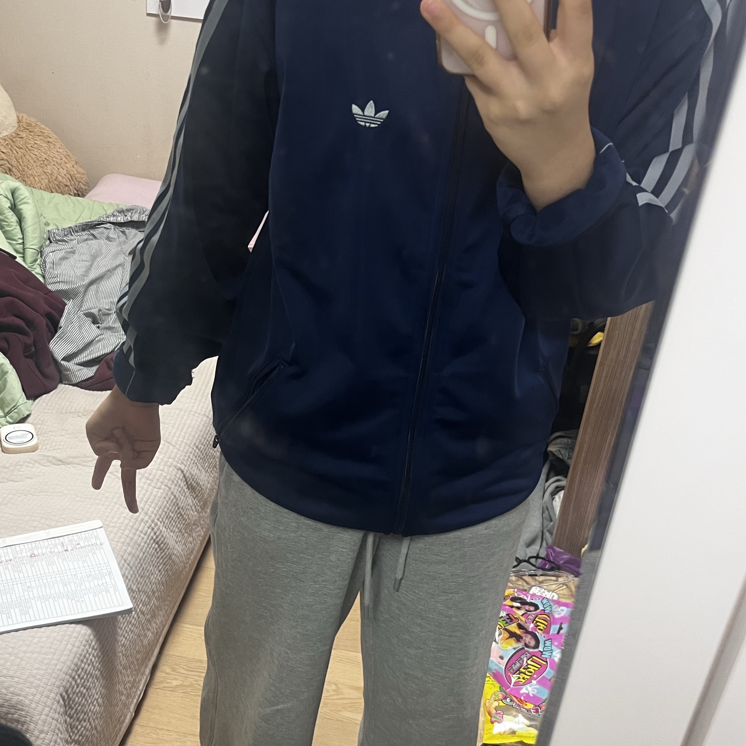 Adidas Originals Beckenbauer Track Jacket Night Indigo - KR Sizing 착용 스타일 - 2