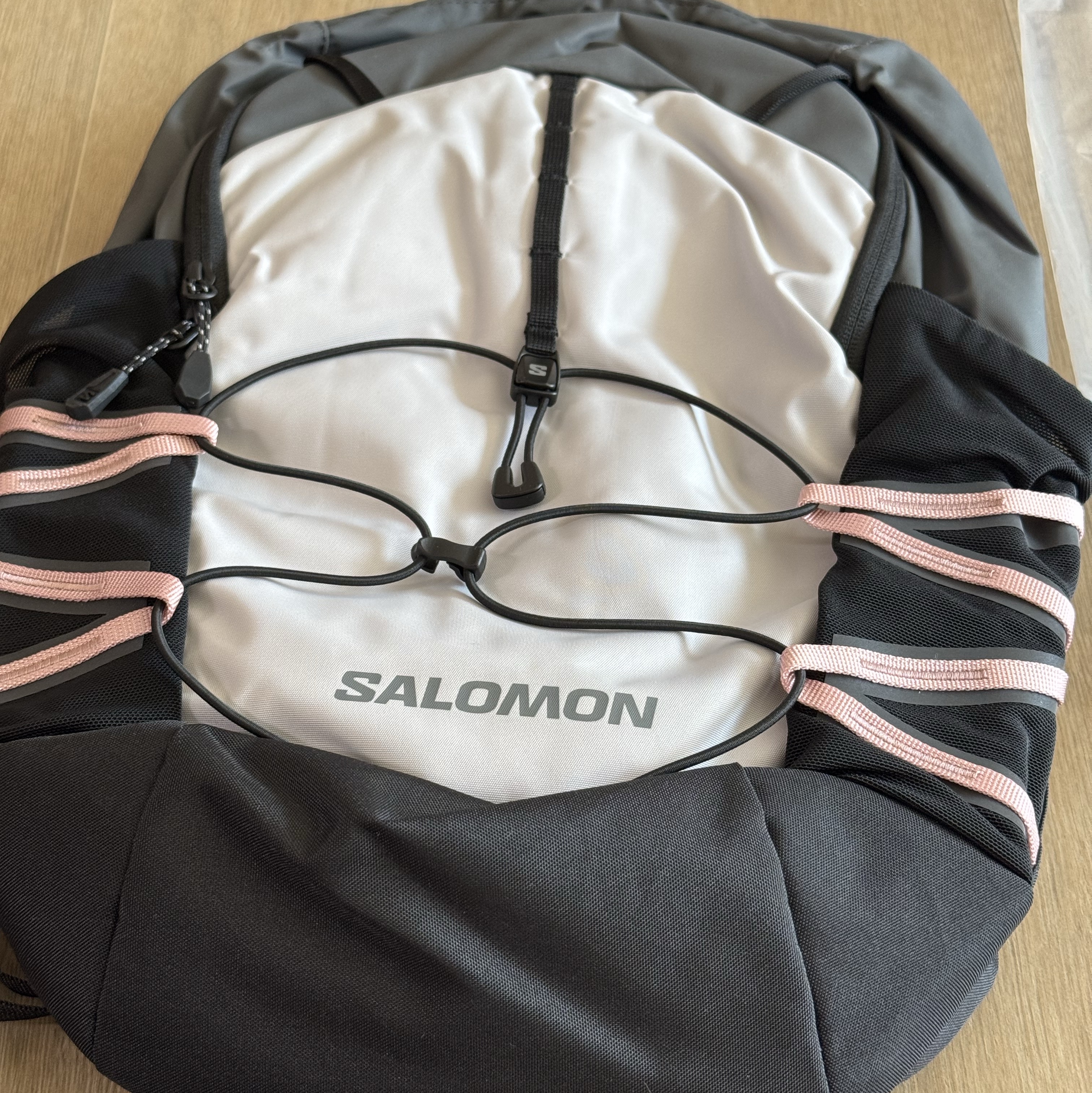 Salomon Quick Lace LT Backpack Light Grey 착용 스타일
