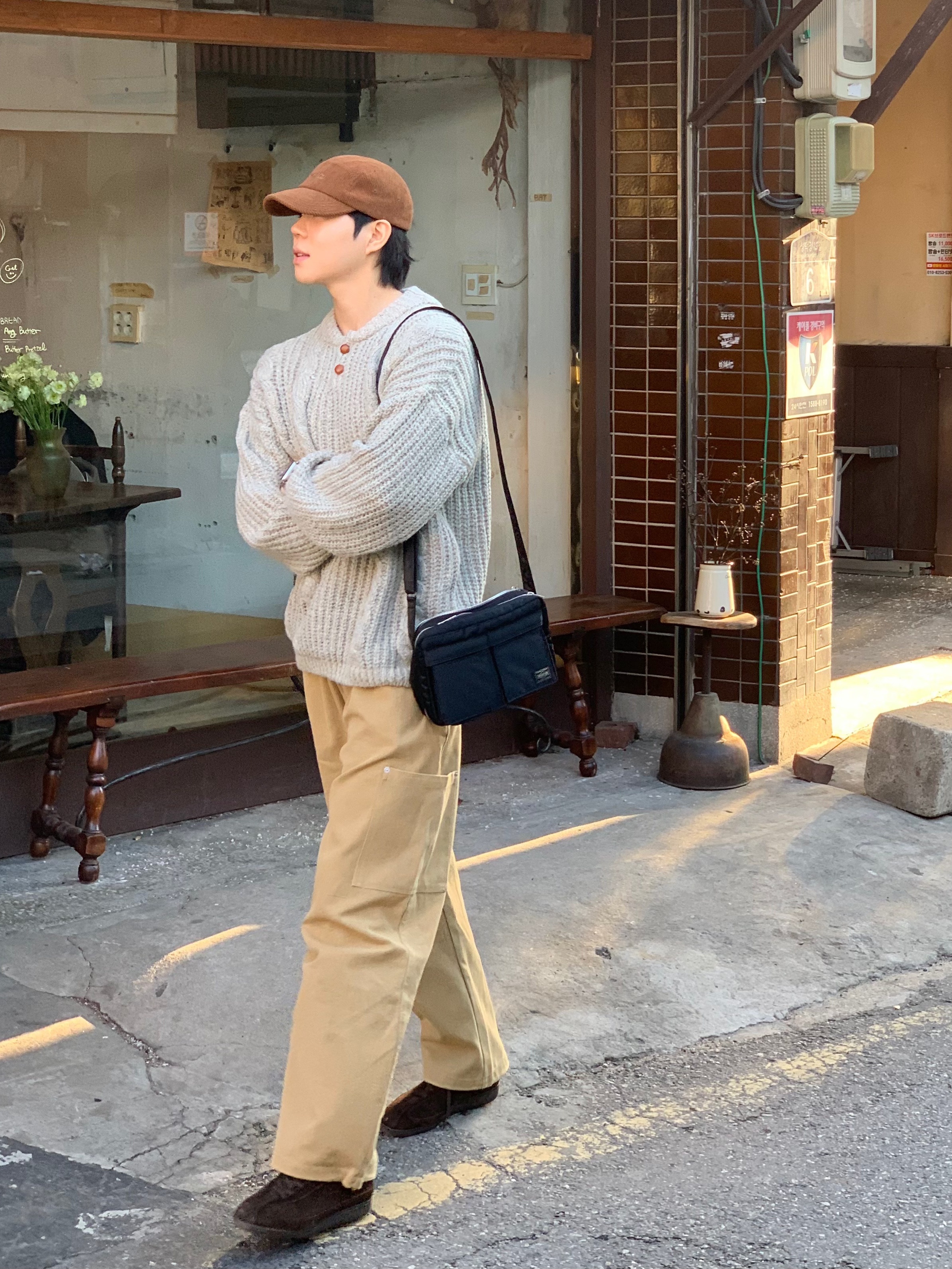 Pemont Dress Dark brown, Porter Tanker Shoulder Bag S Black 착용 스타일 - 2