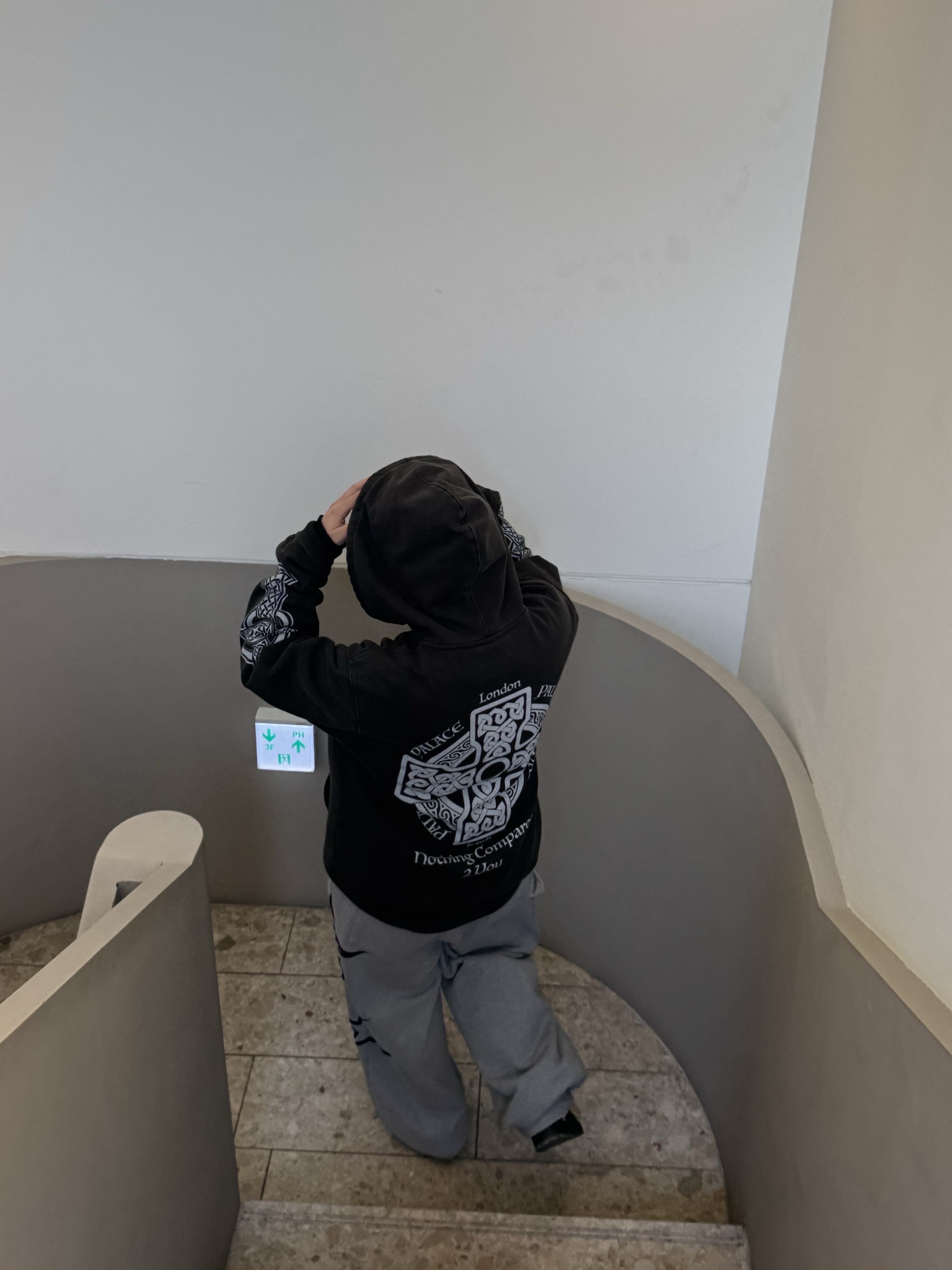 Palace Celtic Zip Hood Black - 24FW 착용 스타일 - 2