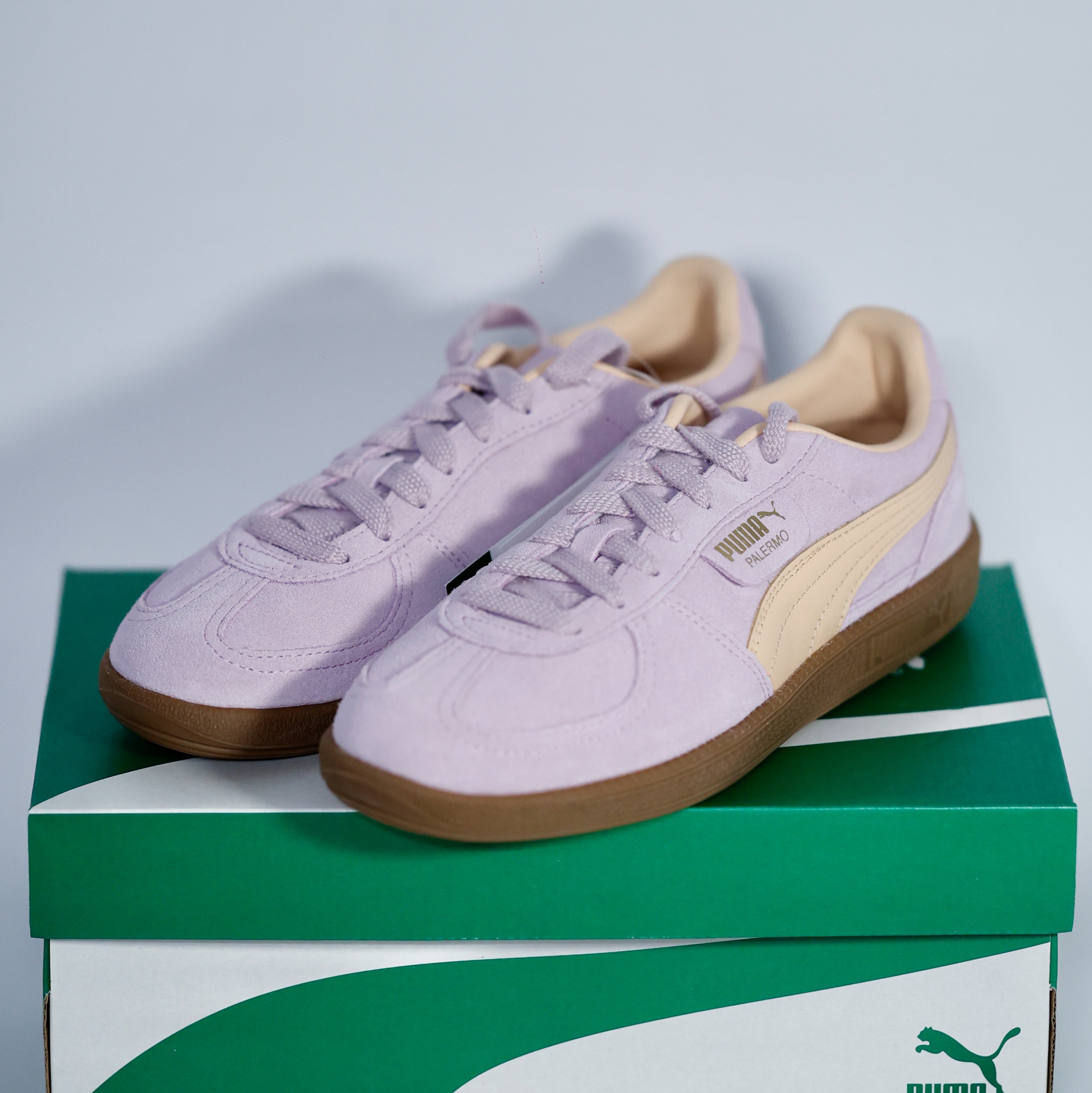Puma Palermo Grape Mist Peach Fizz 착용 스타일 - 1