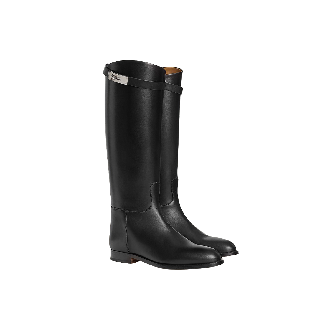 (W) 에르메스 점핑 쇼터 부츠 박스 카프스킨 & 팔라듐 하드웨어 누아((W) Hermes Jumping Shorter Boot Box Calfskin & Palladium Noir) - 2