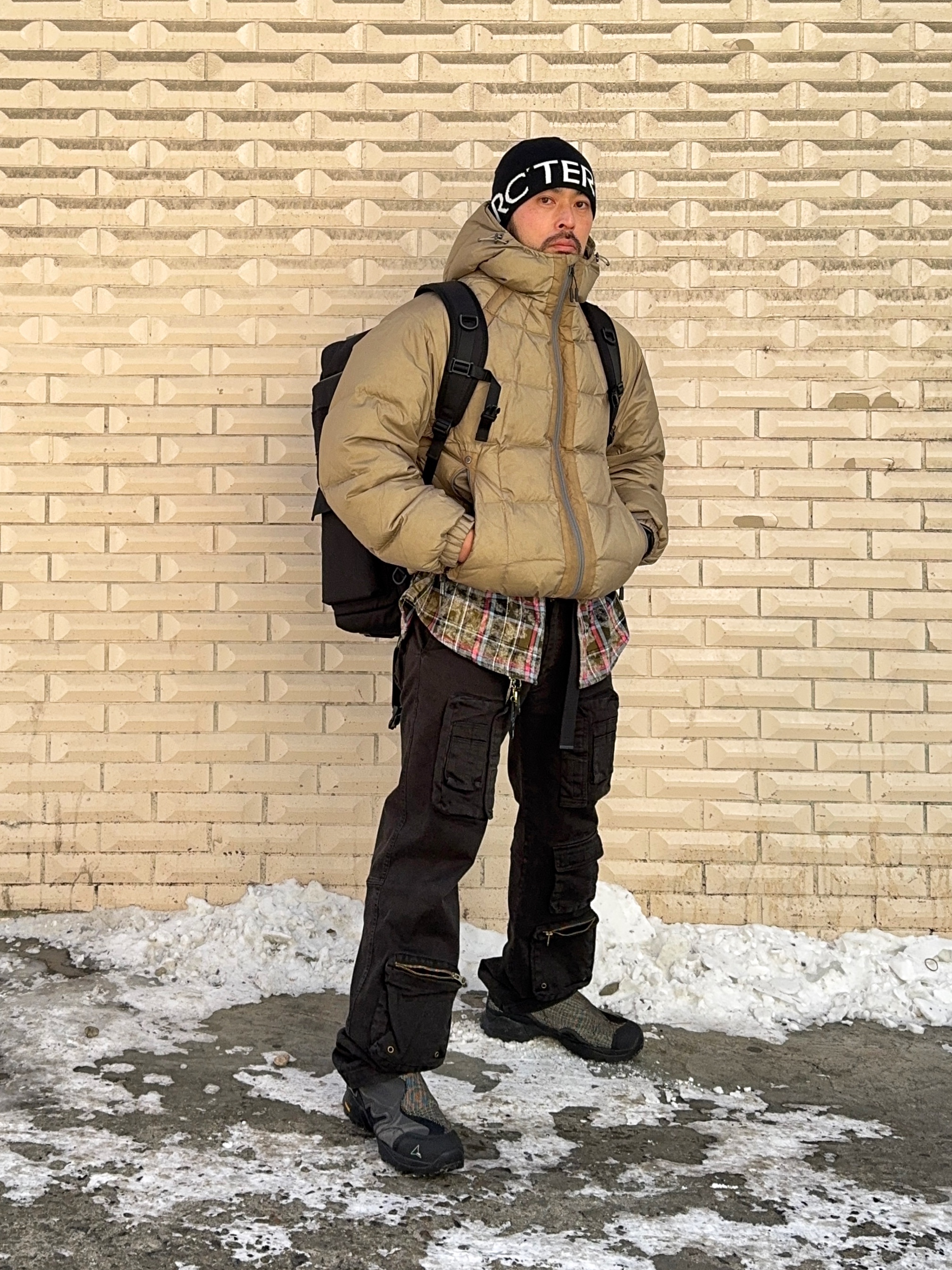Arc'teryx Word Head Toque Orca, BORN TO WIN B1 Backpack Patch Ver Black 착용 스타일 - 2