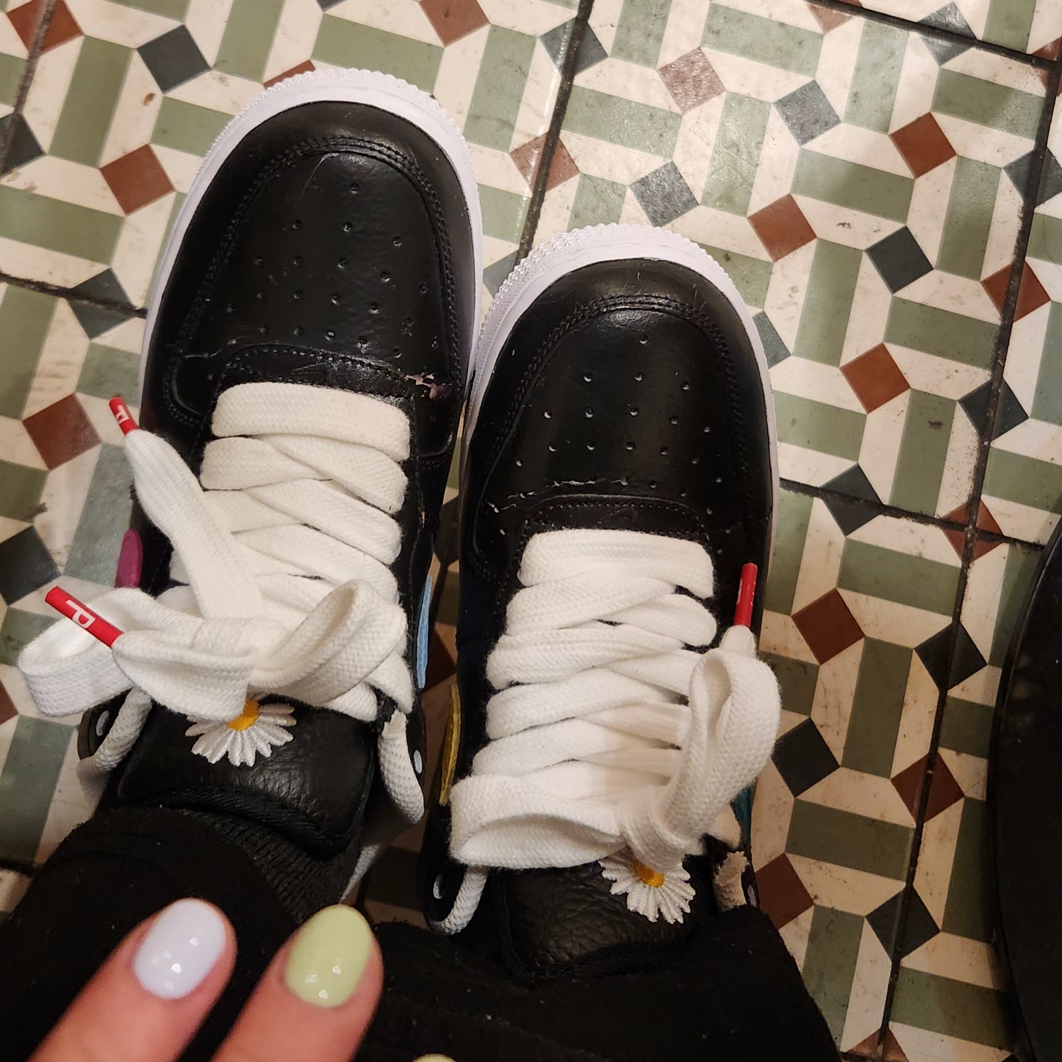 Nike x Peaceminusone Air Force 1 Low Para-Noise 3.0 Black and Multicolor 착용 스타일 - 4