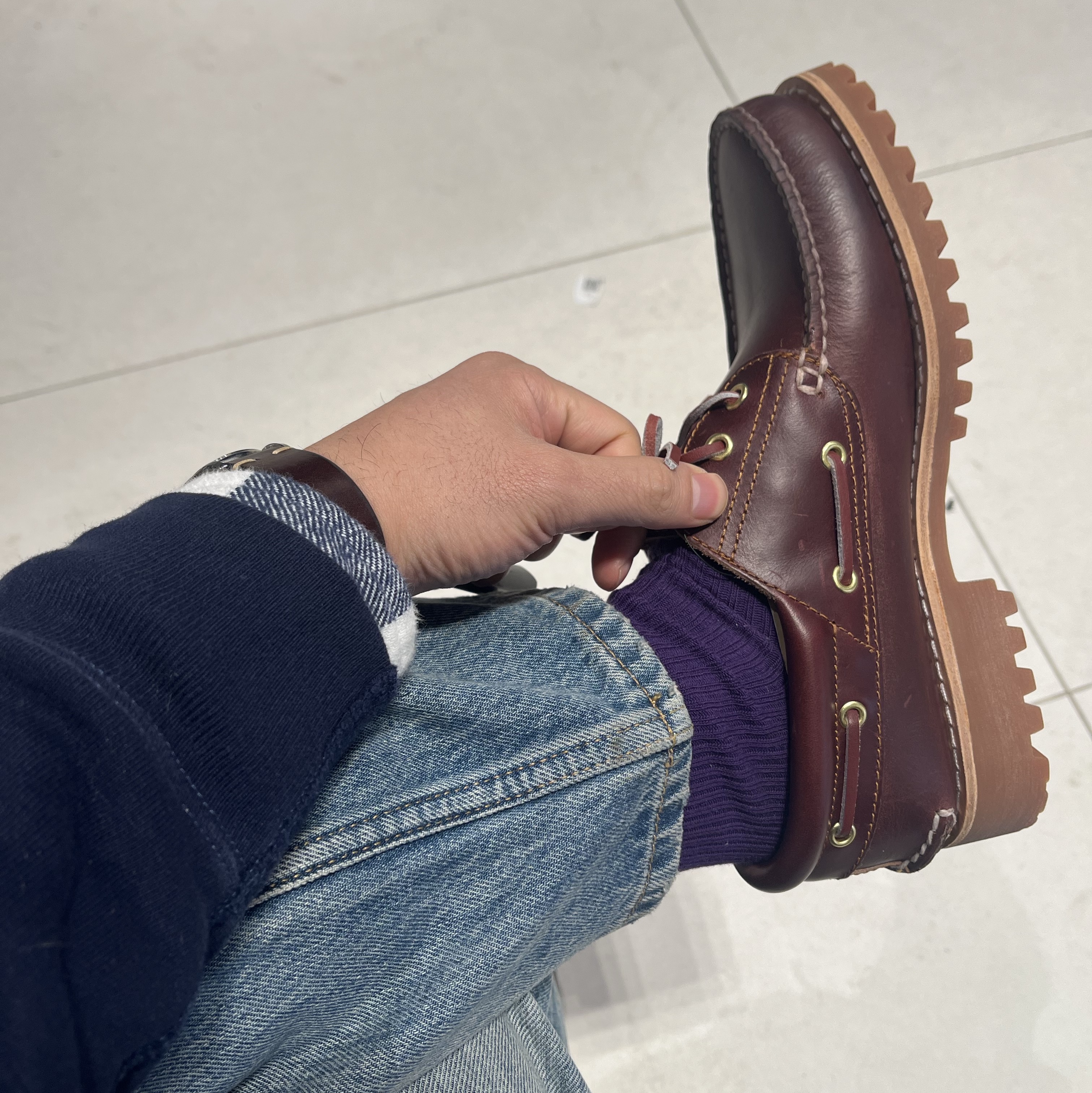Timberland Classic 3-Eye Boat Shoes Brown - Wide 착용 스타일
