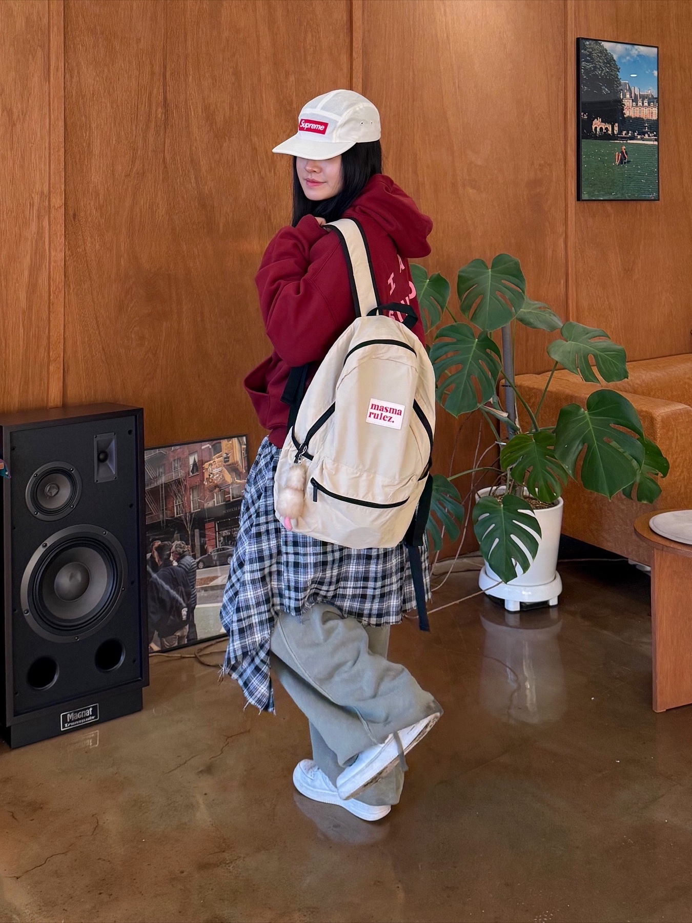 Supreme Waxed Ripstop Camp Cap White - 24FW, IAB Studio Hoodie Raspberry 착용 스타일 - 2
