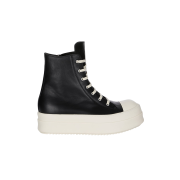 Rick Owens Hollywood Bumper Sneakers in Full Grain Calf Leather Black Milk