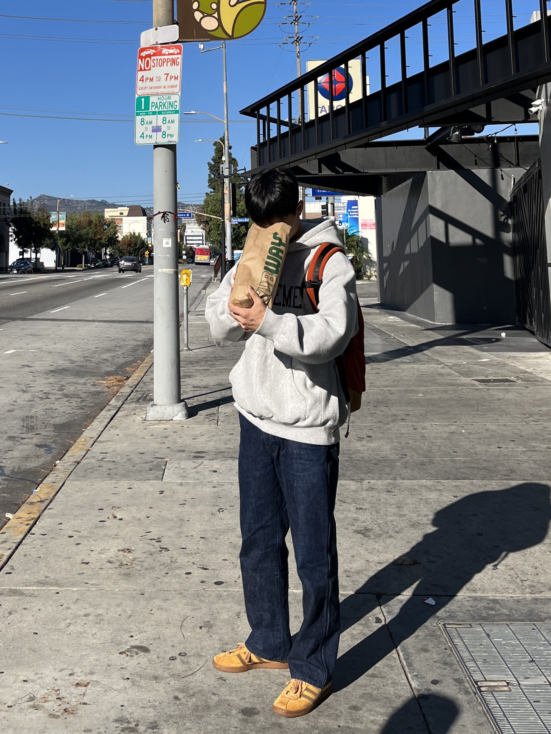 Supreme Varsity Hooded Sweatshirt Heather Grey - 23FW, Adidas Tobacco Gruen Mesa Brown Desert 착용 스타일