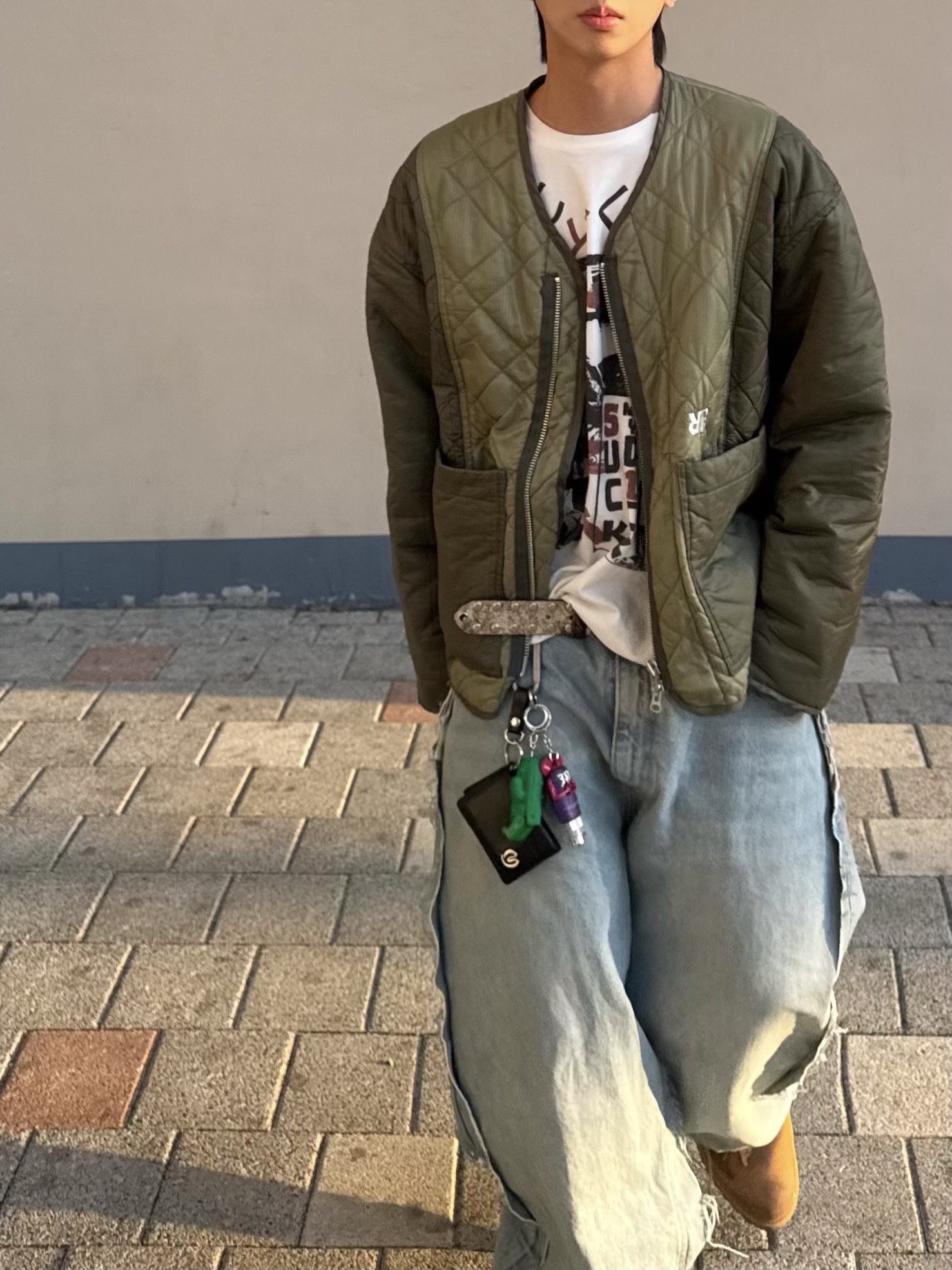 Human Made Duck Work Cap Brown, Stussy 8 Ball Studded Belt Raw Cowhide Hair 착용 스타일 - 2