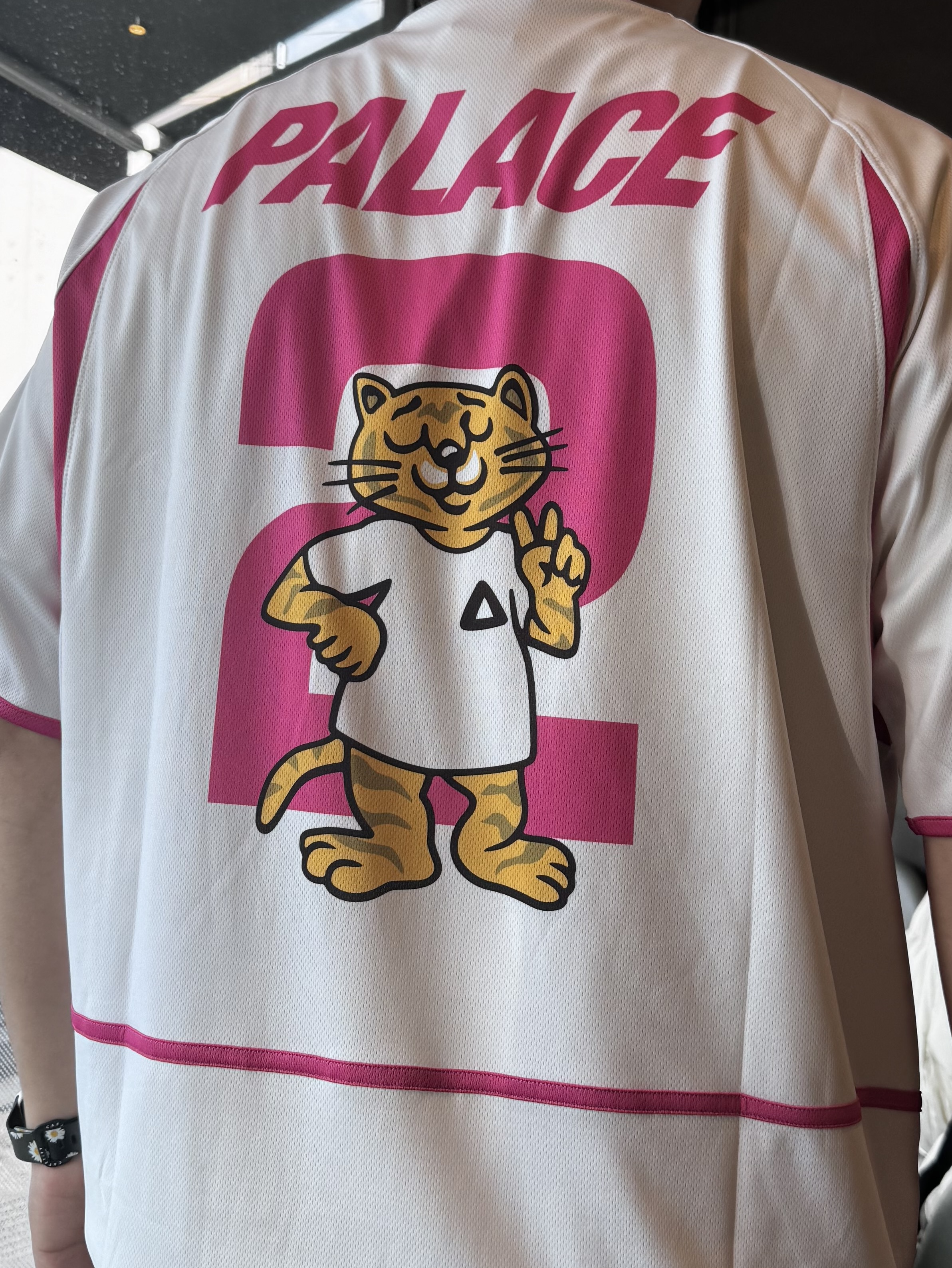 Palace Seoul 2 Seoul Jersey White Pink - 25SS 착용 스타일