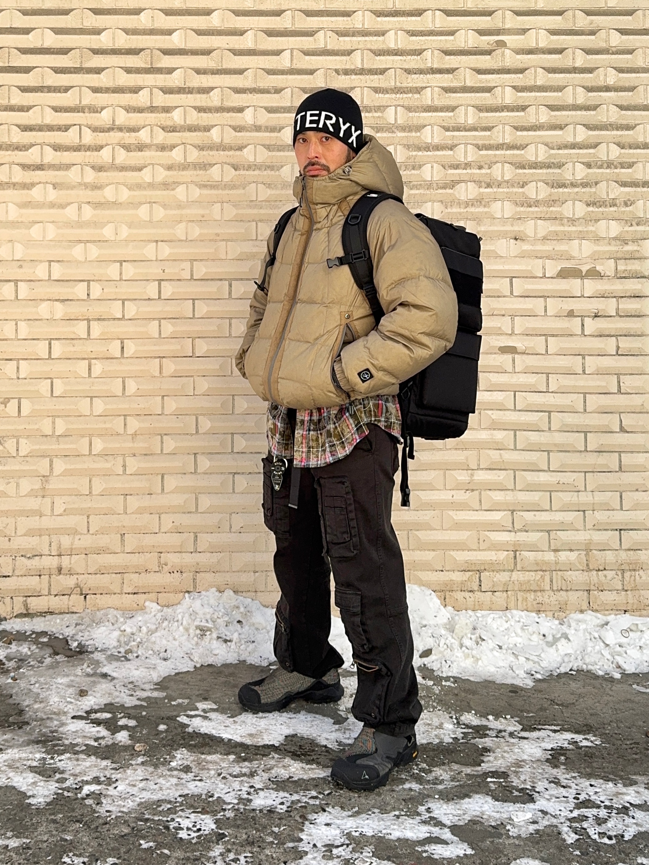 Arc'teryx Word Head Toque Orca, BORN TO WIN B1 Backpack Patch Ver Black 착용 스타일 - 1