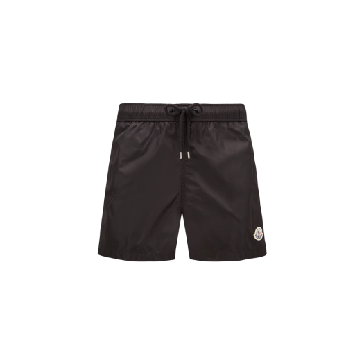 Moncler Logo Patch Swim Shorts Black - 25SS