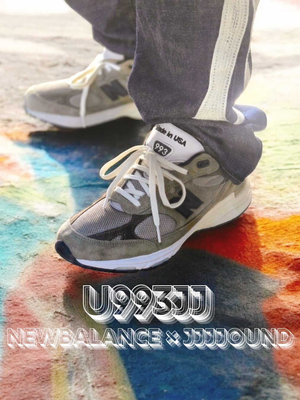 New Balance x JJJJound 993 Made in USA Mushroom White 착용 스타일