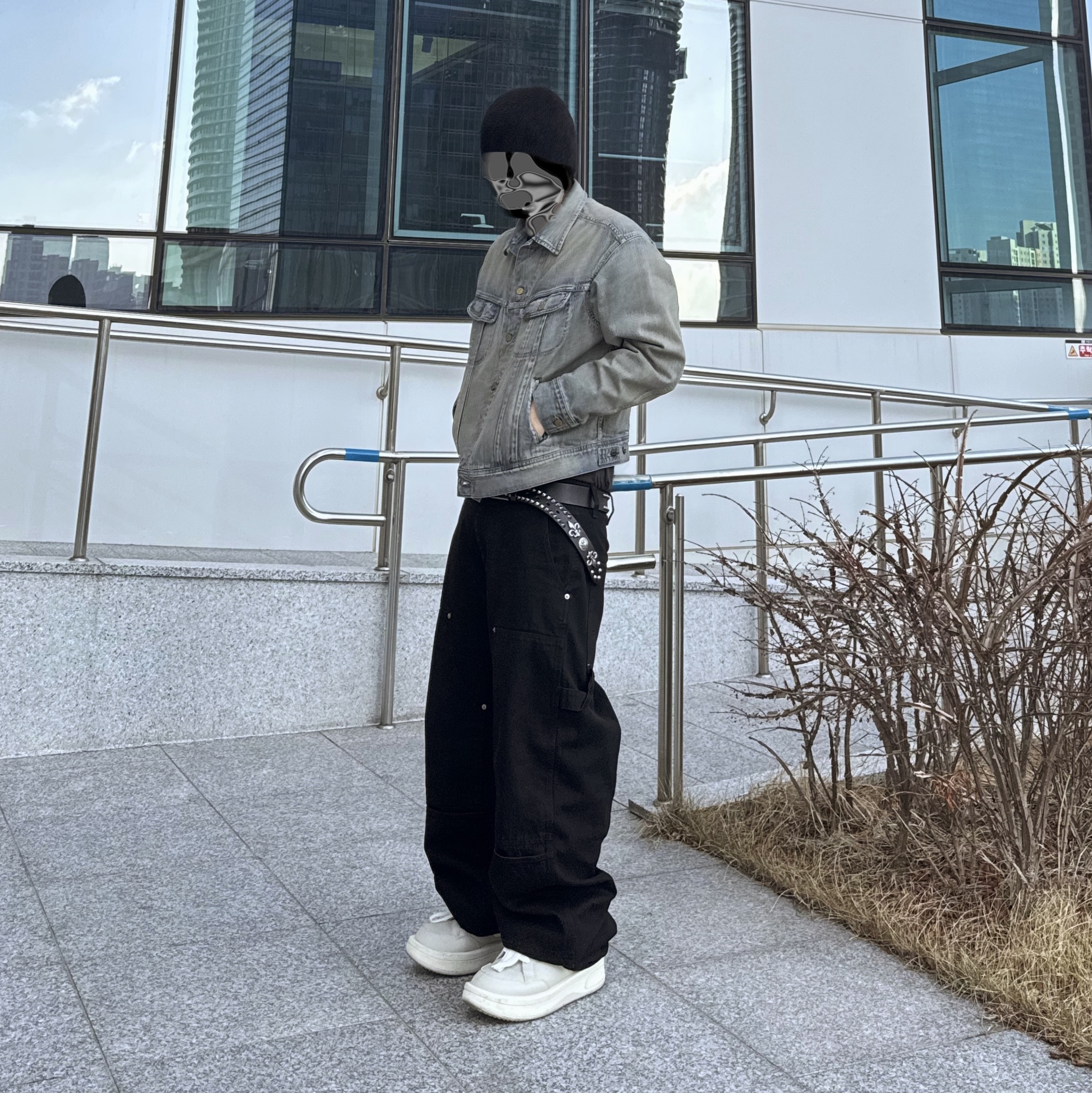 Palace Saints Varsity Jacket Navy - 24SS, Palace Saints Varsity Jacket Black - 24SS 착용 스타일 - 7